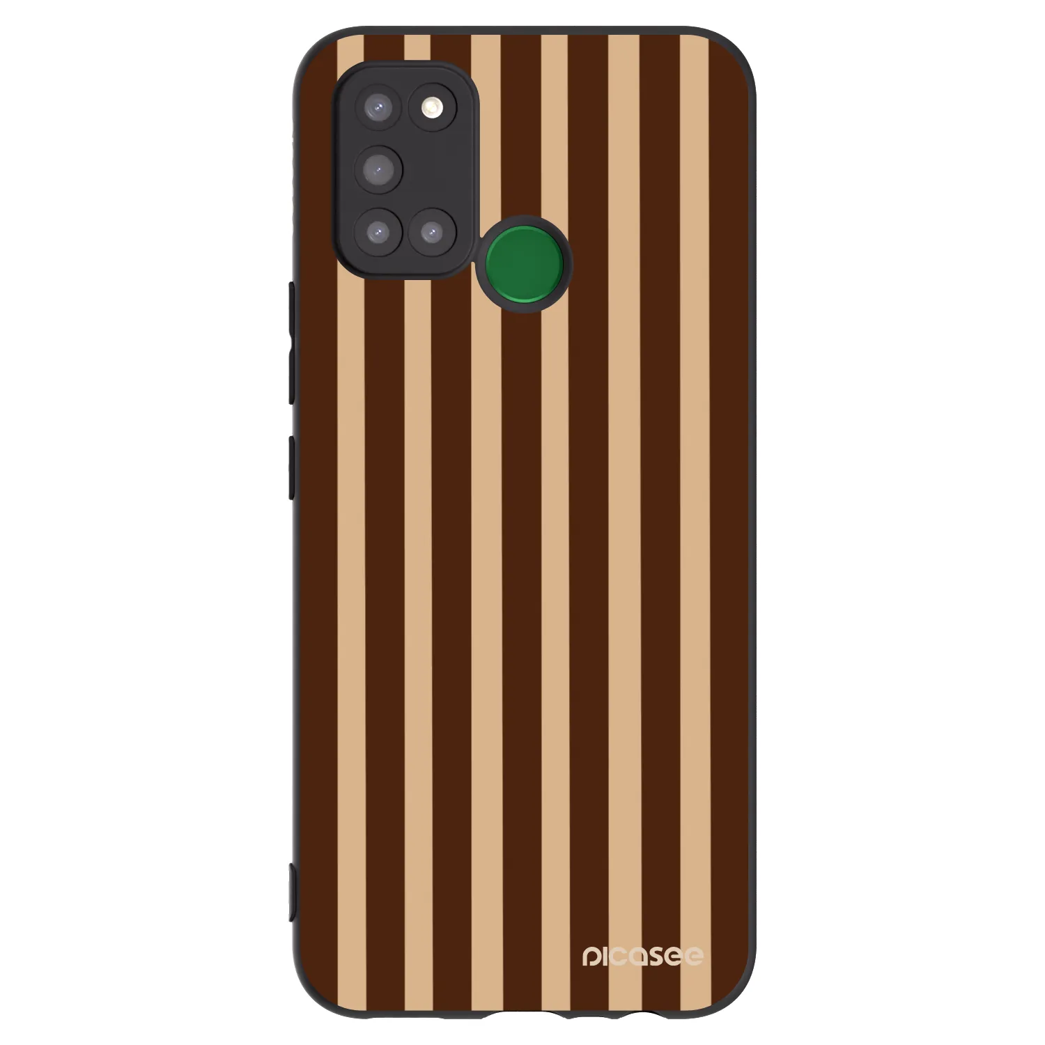 Picasee Realme 7i Hülle - Schwarzes Silikon - Brown lines
