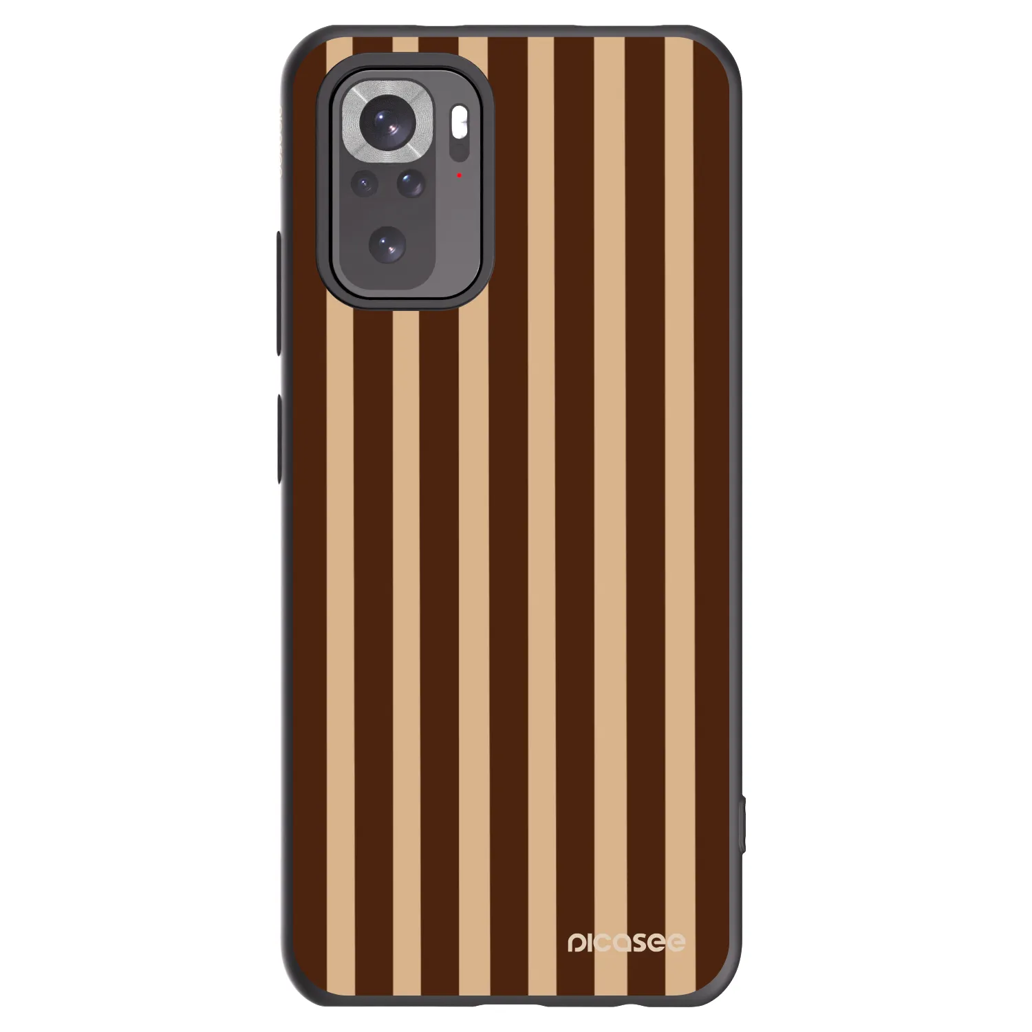 Picasee Xiaomi Redmi Note 10S Hülle - Schwarzes Silikon - Brown lines