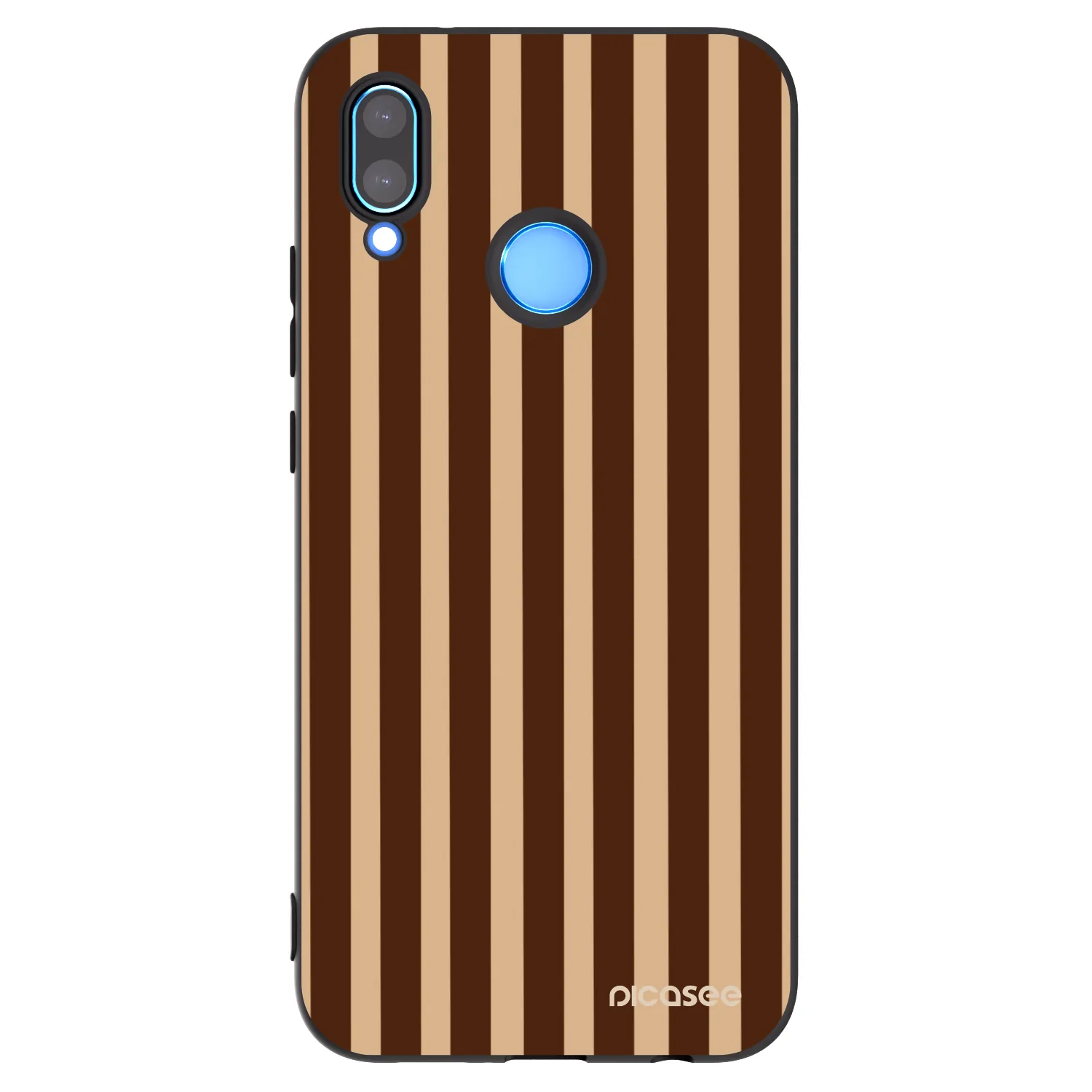 Picasee Huawei P20 Lite Hülle - Schwarzes Silikon - Brown lines