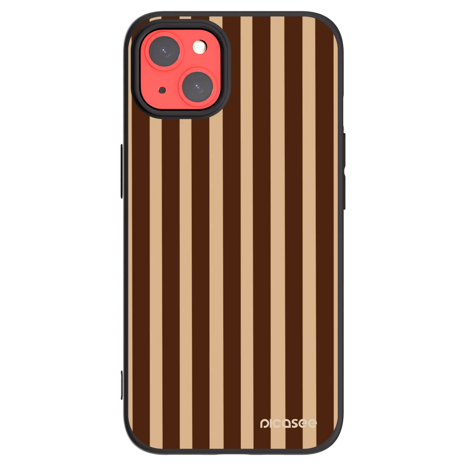 Picasee Apple iPhone 13 Hülle - Schwarzes Silikon - Brown lines