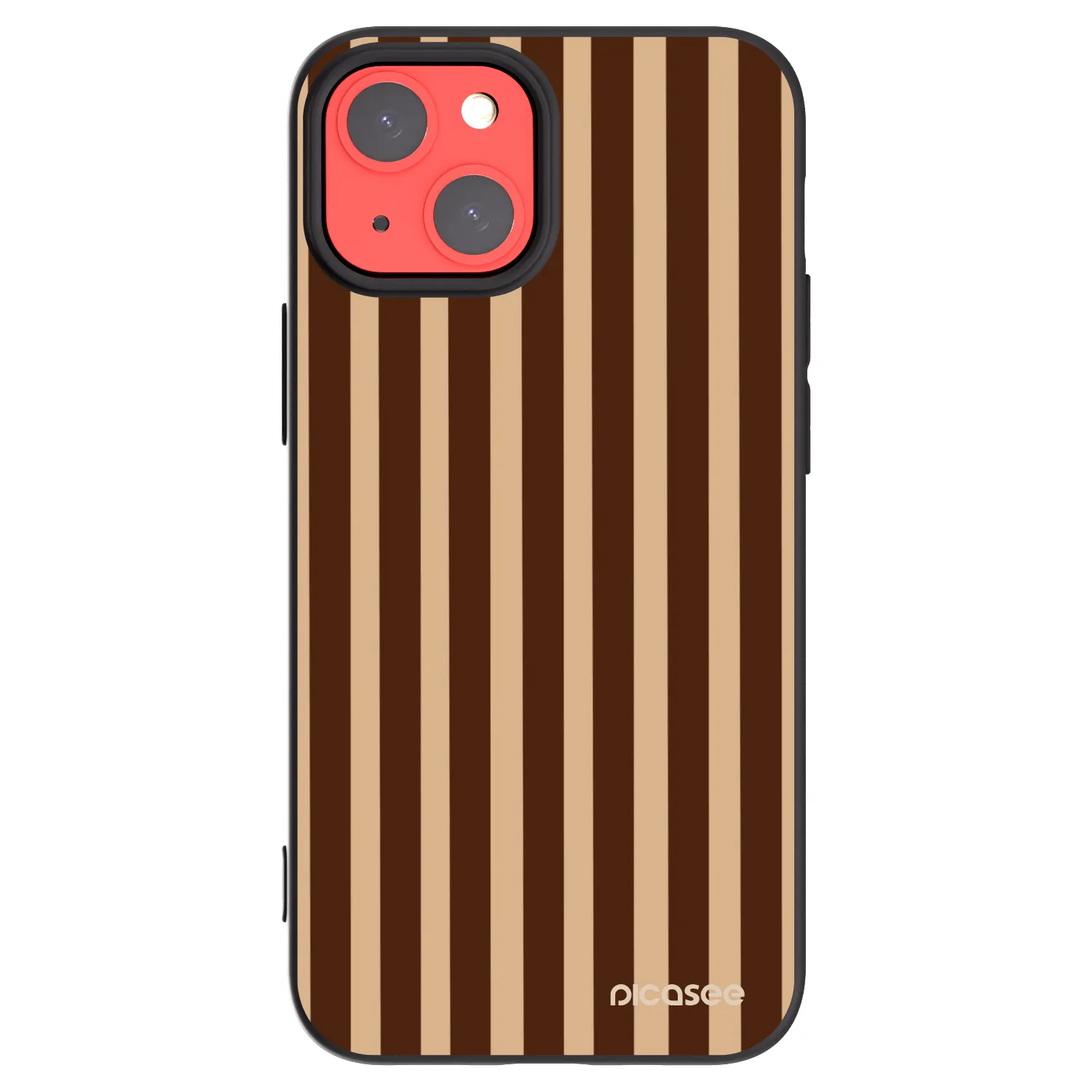 Picasee Apple iPhone 13 mini Hülle - Schwarzes Silikon - Brown lines