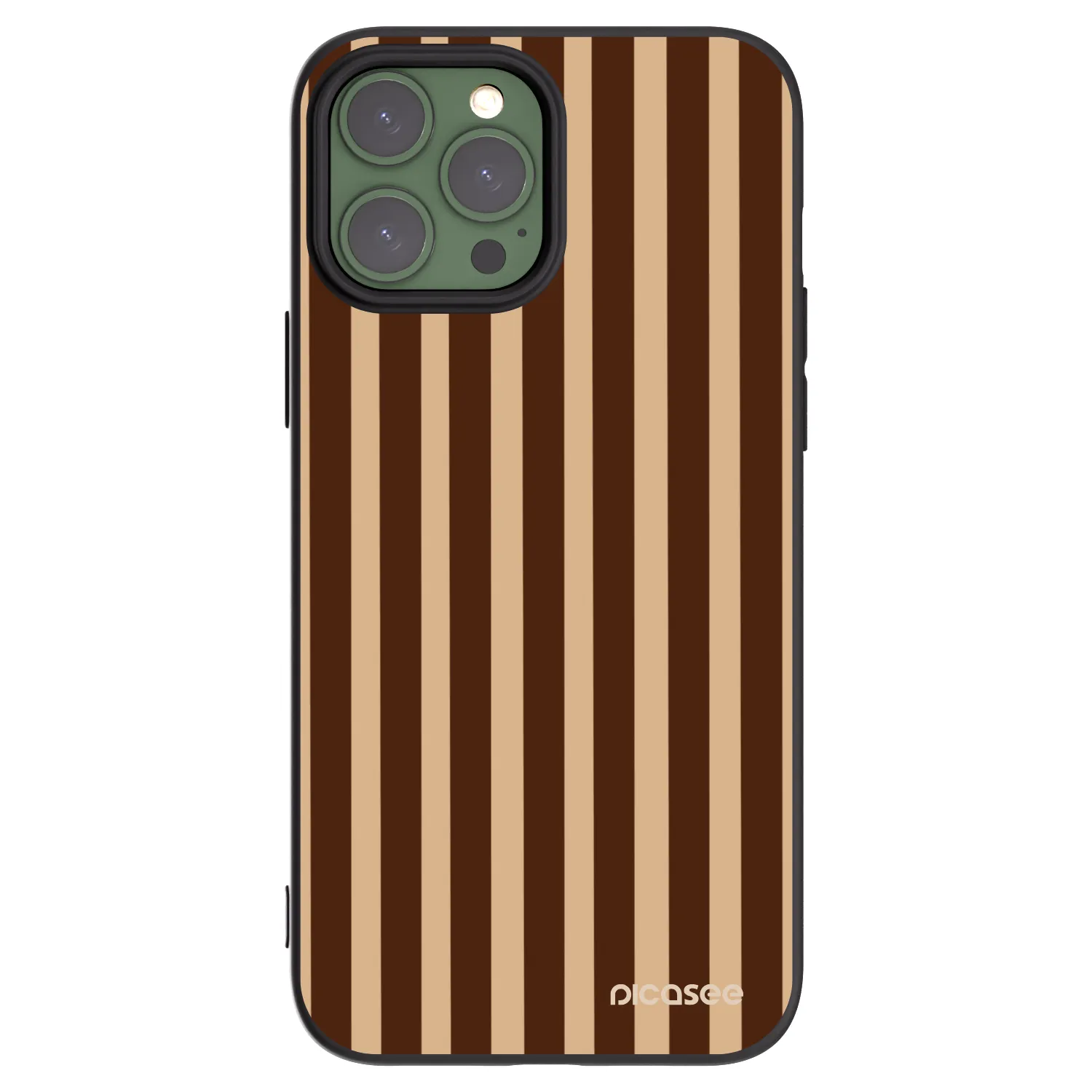 Picasee Apple iPhone 13 Pro Max Hülle - Schwarzes Silikon - Brown lines