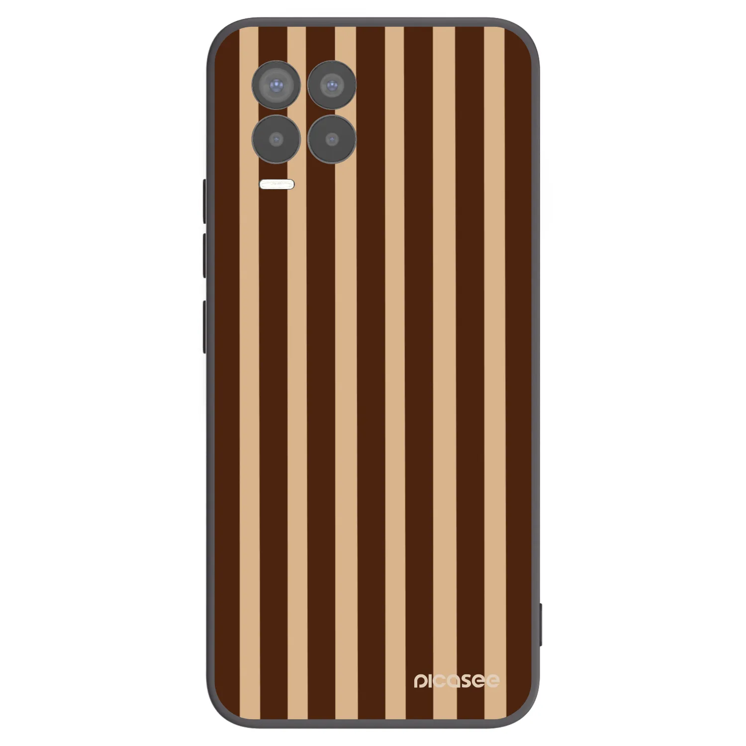 Picasee Realme 8 4G Hülle - Schwarzes Silikon - Brown lines