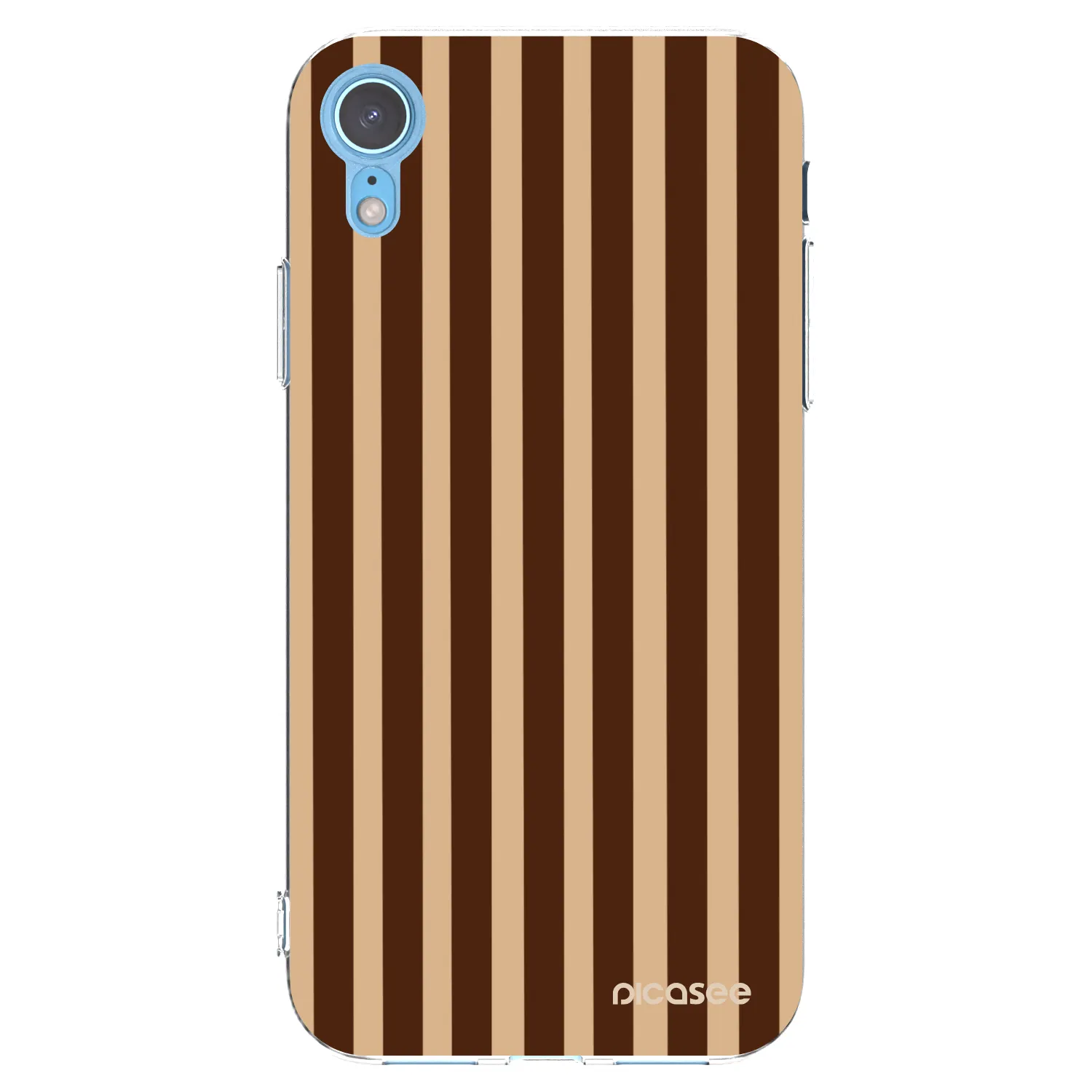 Picasee Apple iPhone XR Hülle - Transparentes Silikon - Brown lines