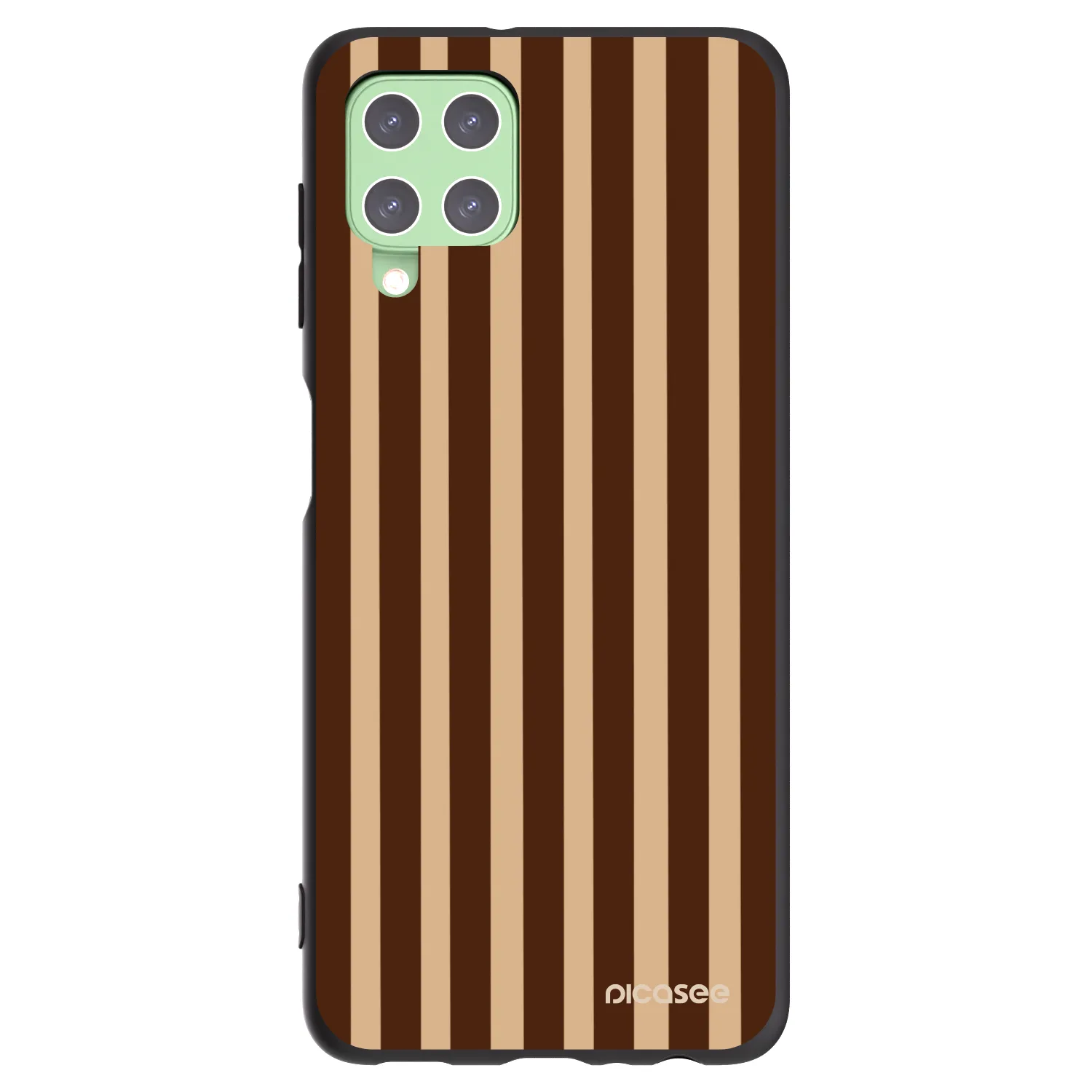 Picasee Samsung Galaxy A22 A225F 4G Hülle - Schwarzes Silikon - Brown lines