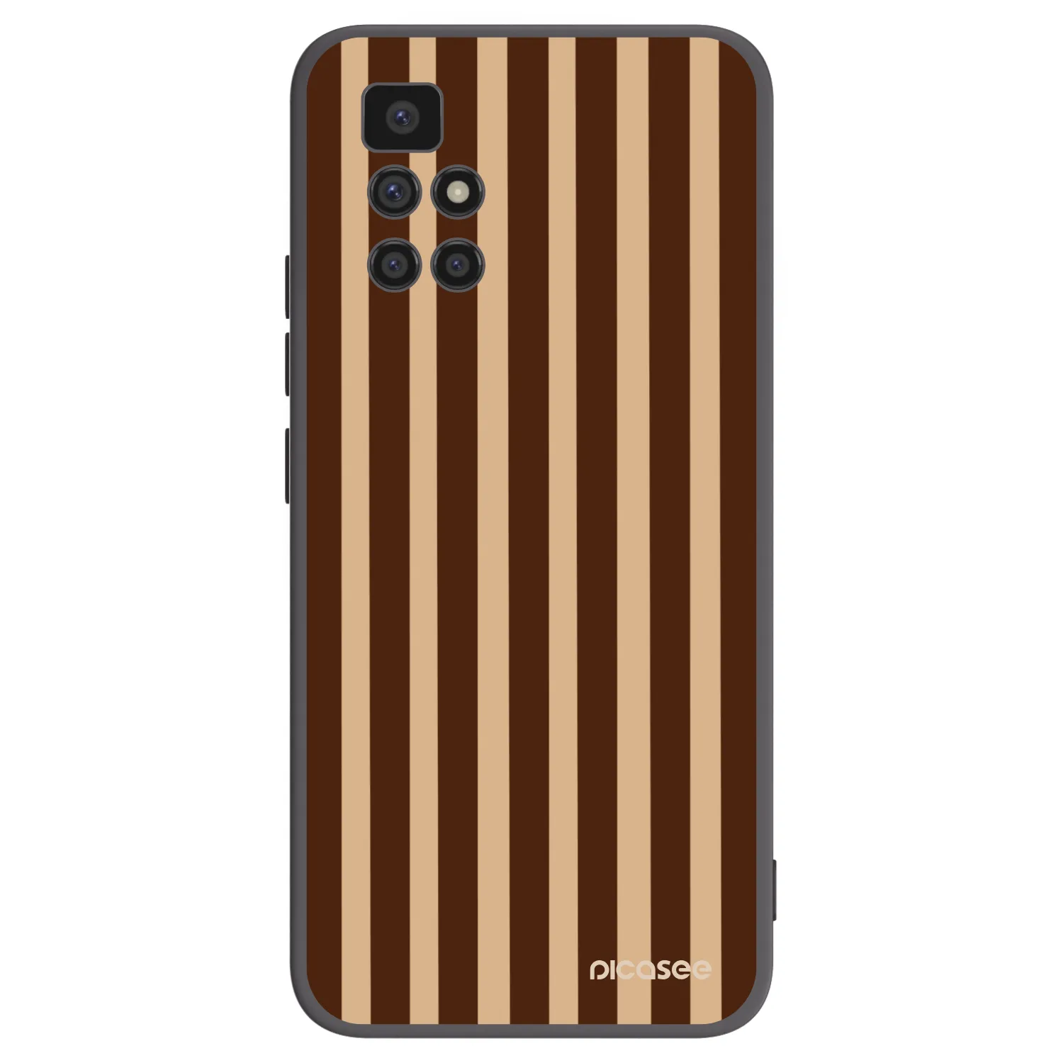 Picasee Xiaomi Redmi 10 Hülle - Schwarzes Silikon - Brown lines