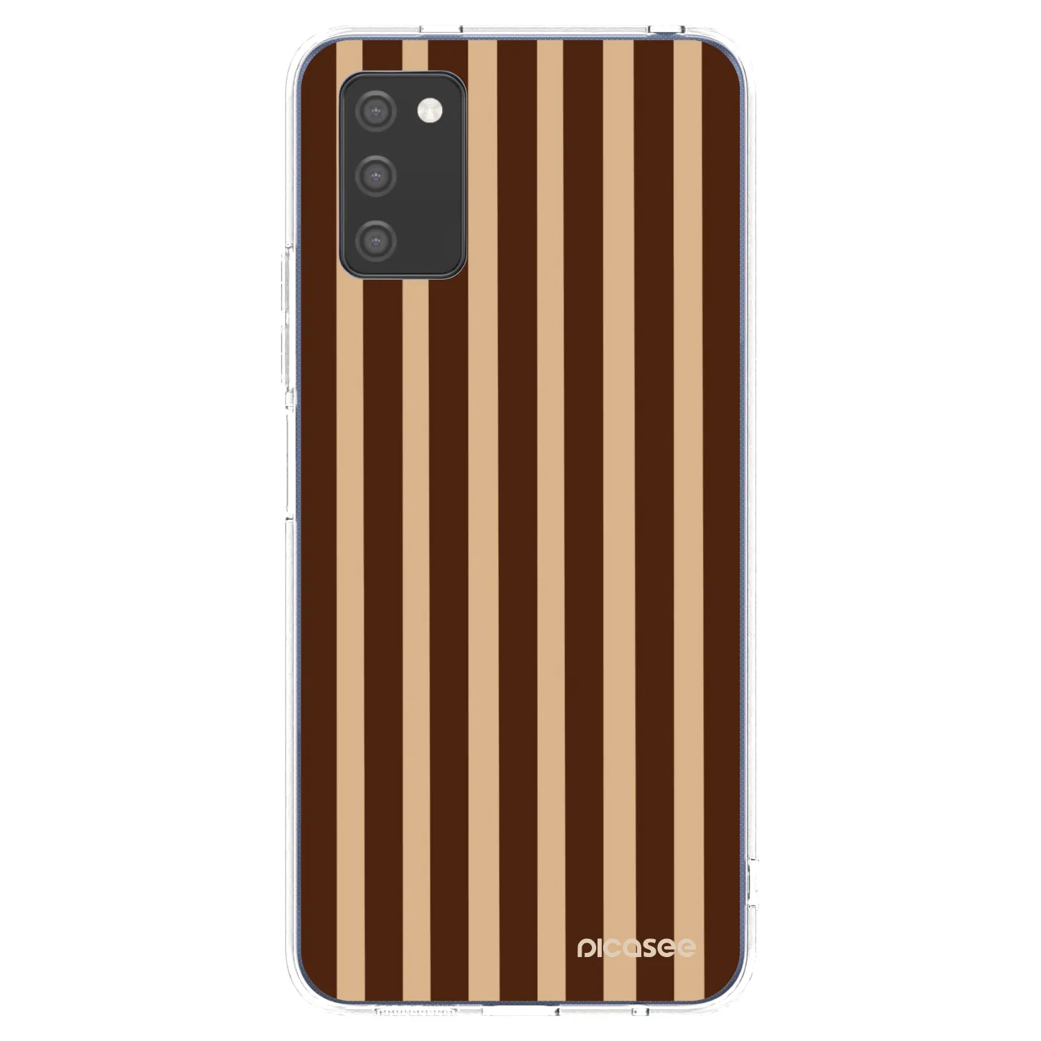 Picasee Samsung Galaxy A03s A037G Hülle - Transparentes Silikon - Brown lines