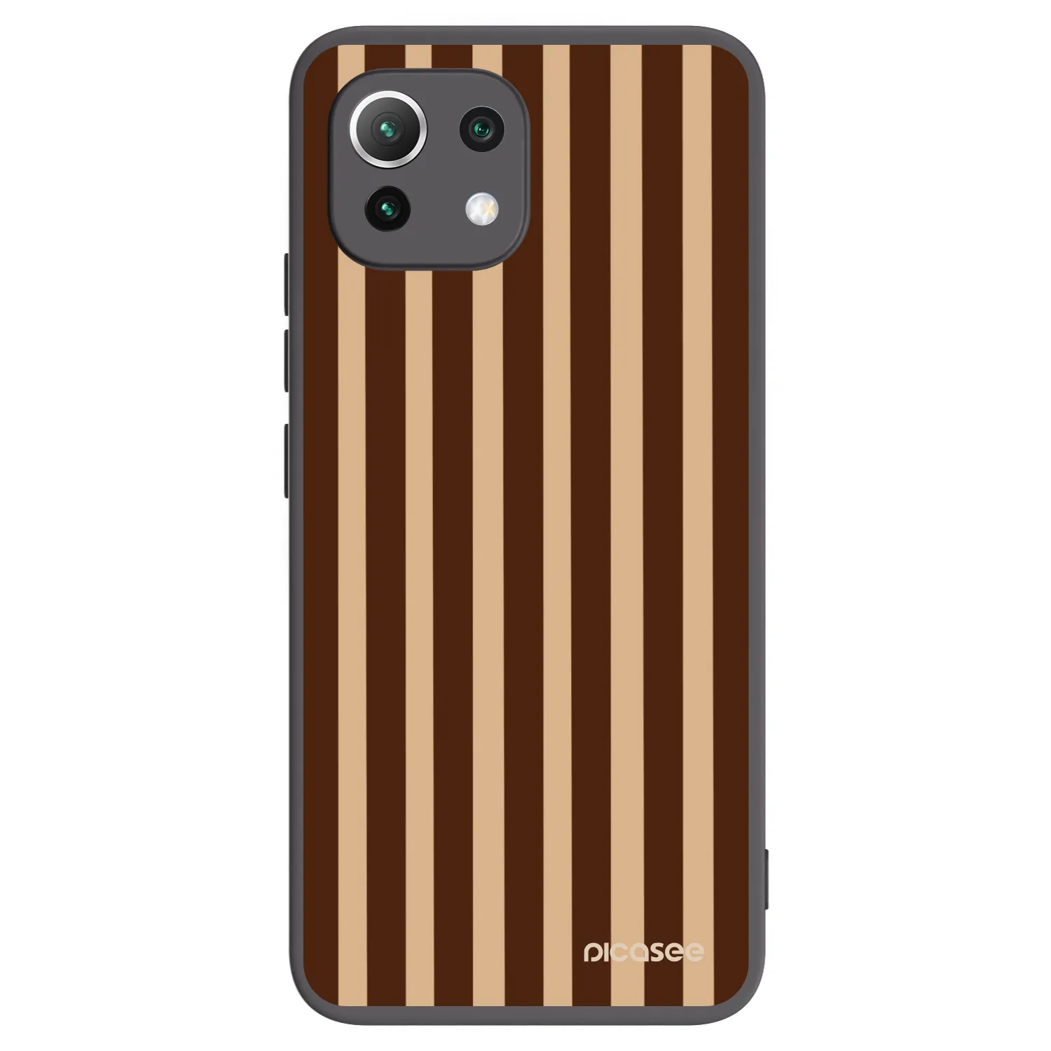 Picasee Xiaomi 11 Lite 5G NE Hülle - Schwarzes Silikon - Brown lines