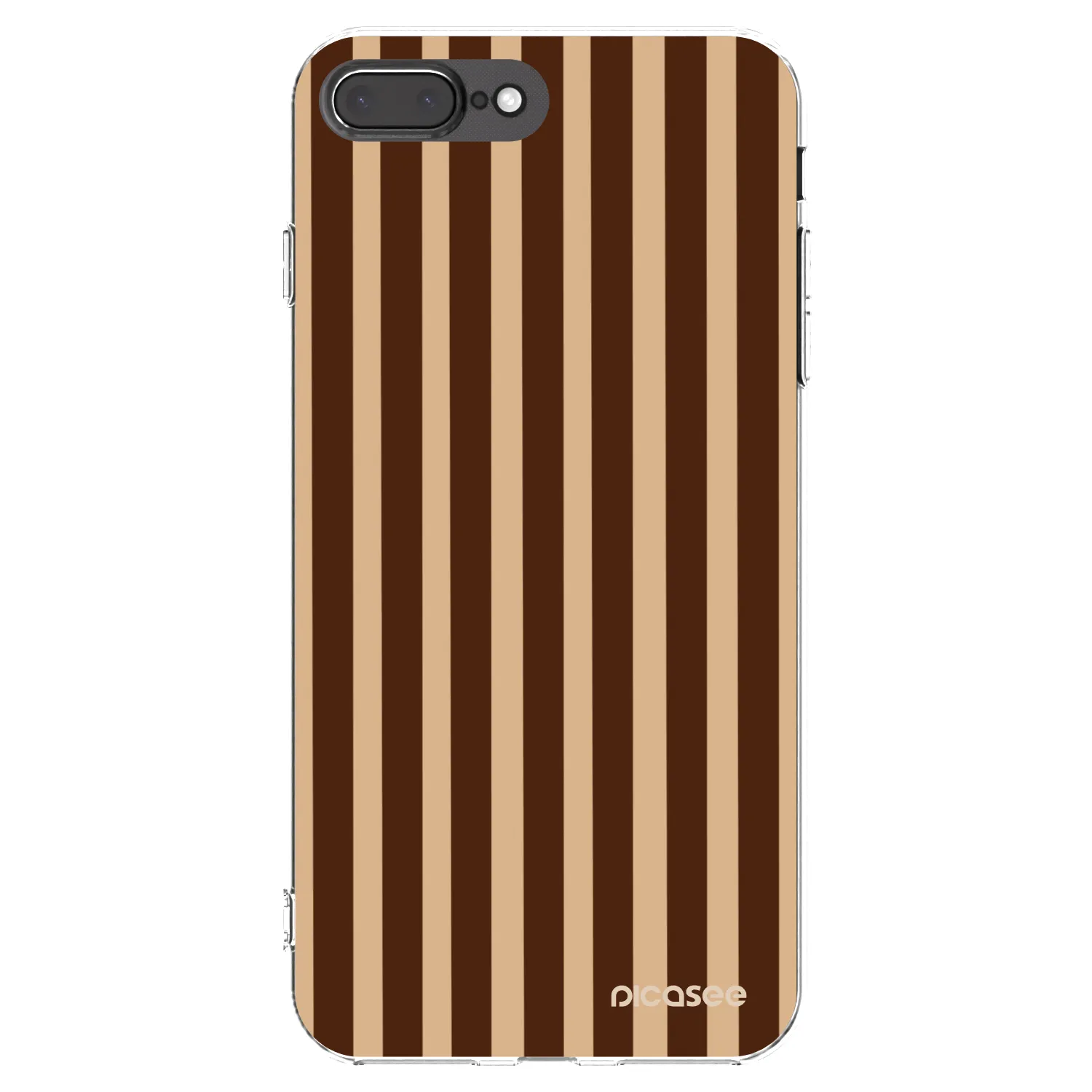 Picasee Apple iPhone 7 Plus Hülle - Transparentes Silikon - Brown lines