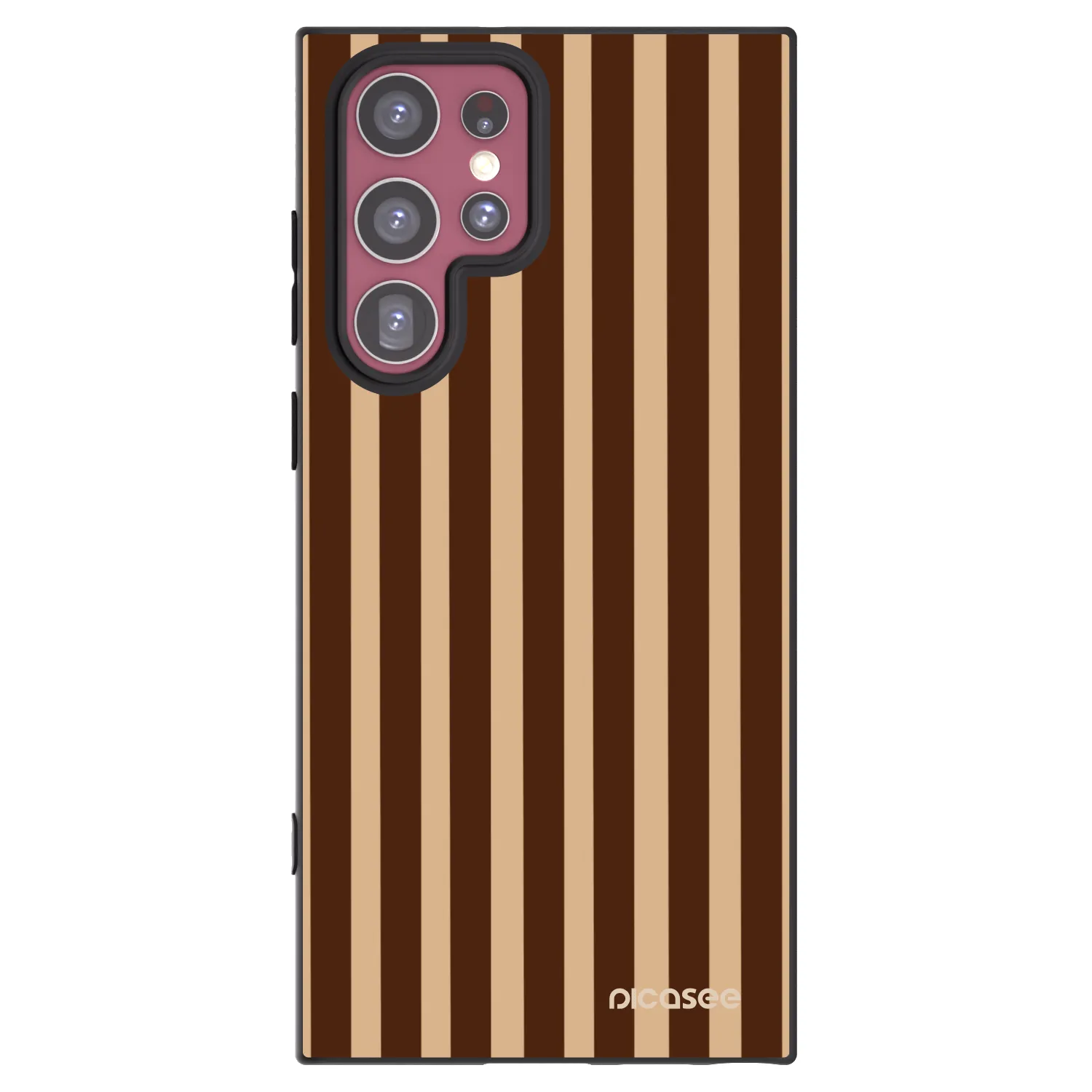Picasee Samsung Galaxy S22 Ultra 5G Hülle - Schwarzes Silikon - Brown lines