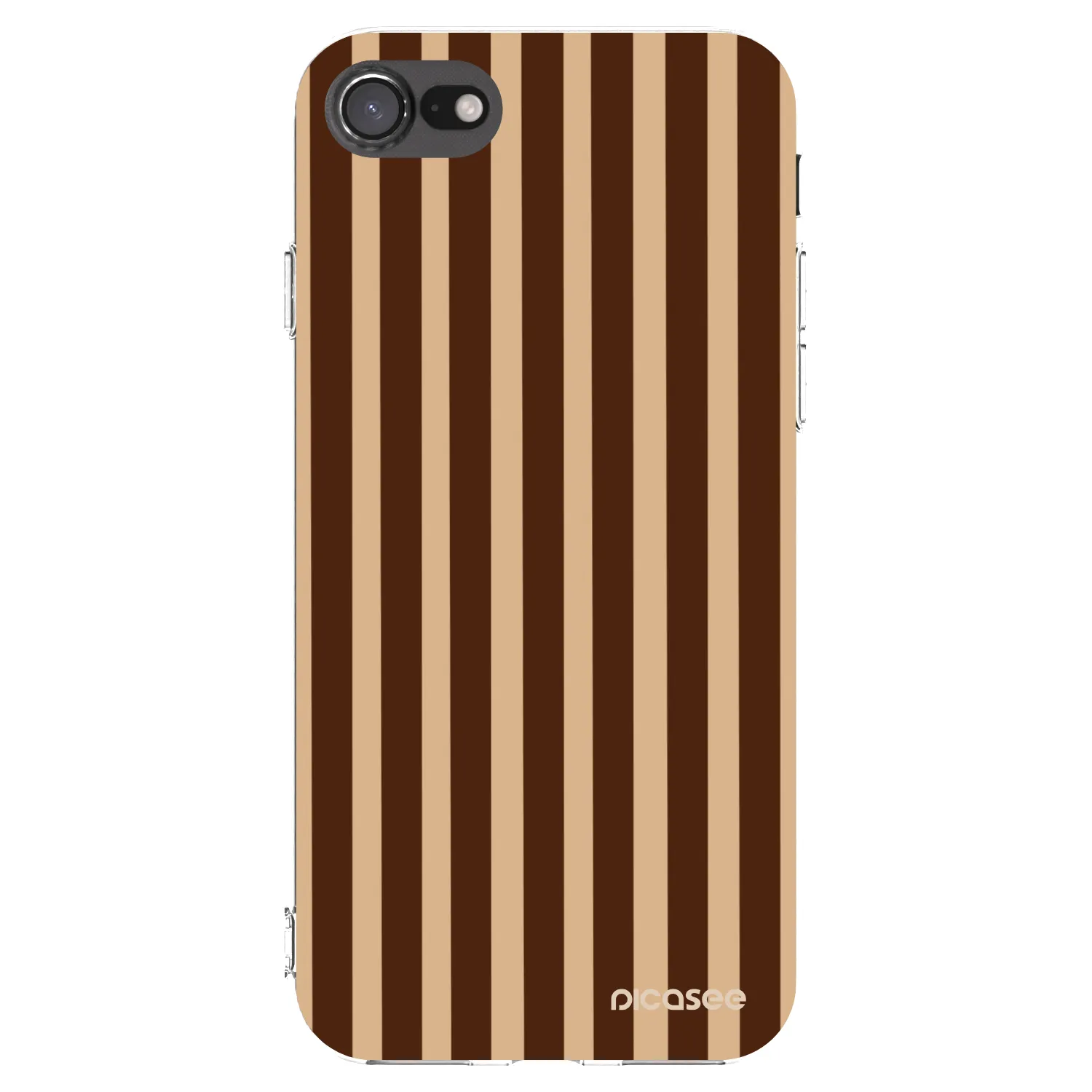 Picasee Apple iPhone SE 2022 Hülle - Transparentes Silikon - Brown lines
