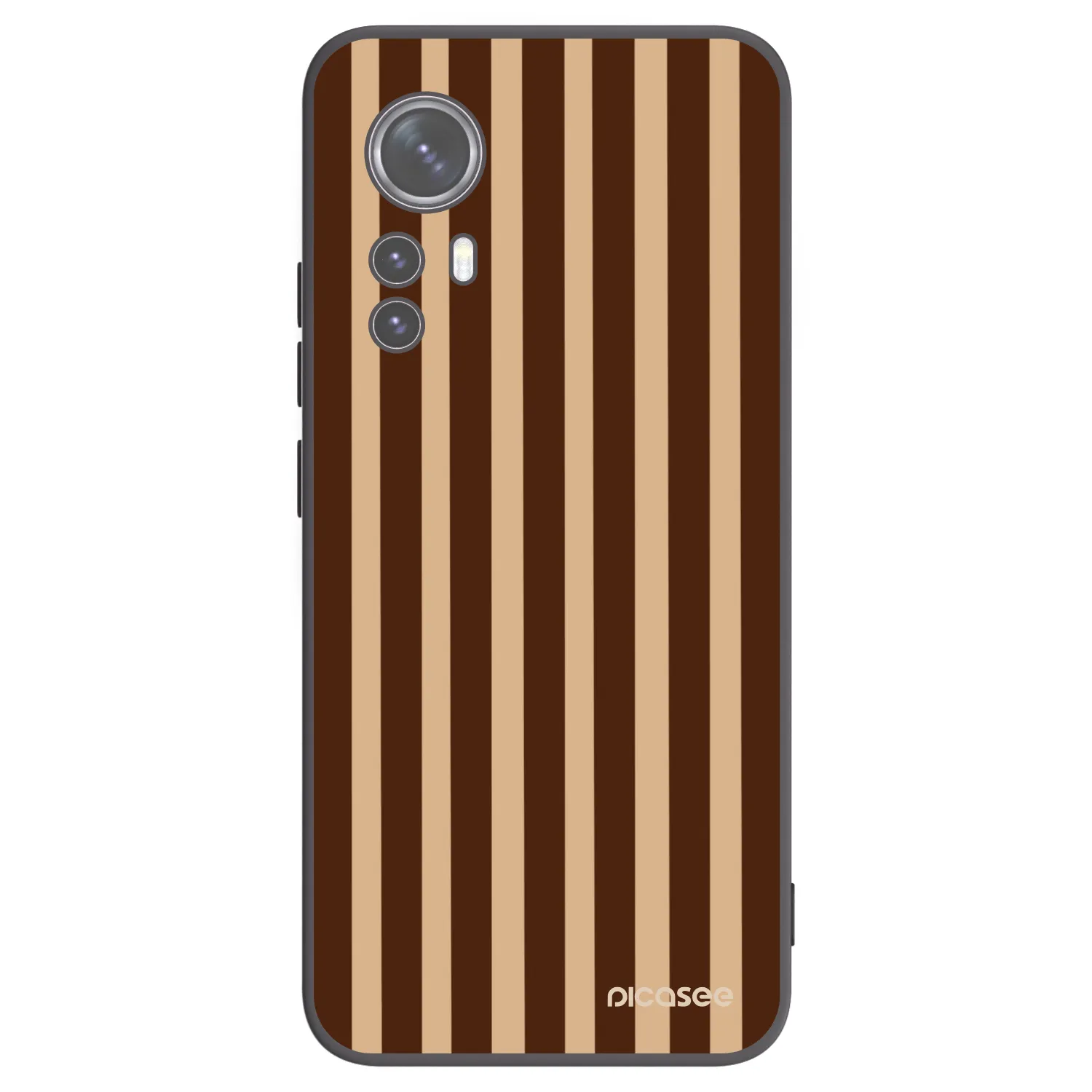Picasee Xiaomi 12 Hülle - Schwarzes Silikon - Brown lines