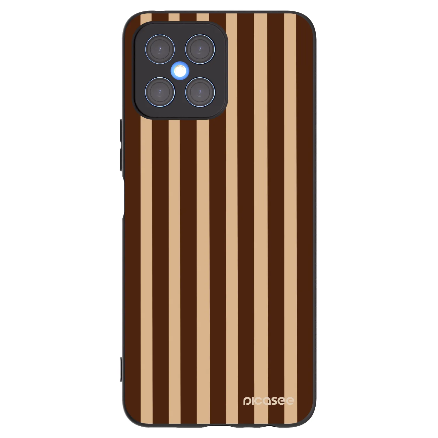 Picasee Honor X8 4G Hülle - Schwarzes Silikon - Brown lines