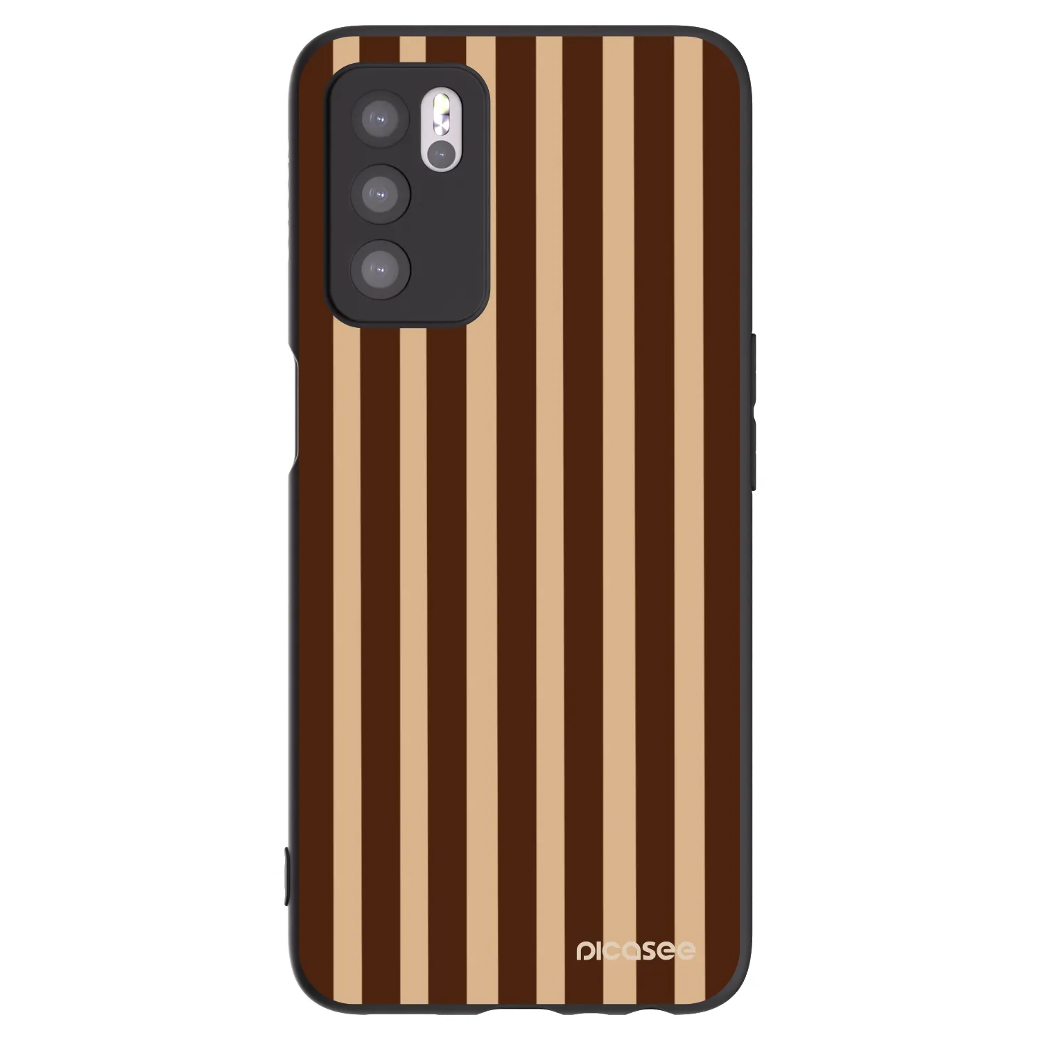 Picasee OPPO A16 Hülle - Schwarzes Silikon - Brown lines