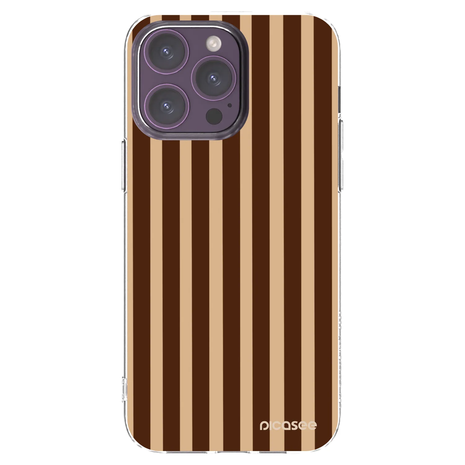 Picasee Apple iPhone 14 Pro Max Hülle - Transparentes Silikon - Brown lines