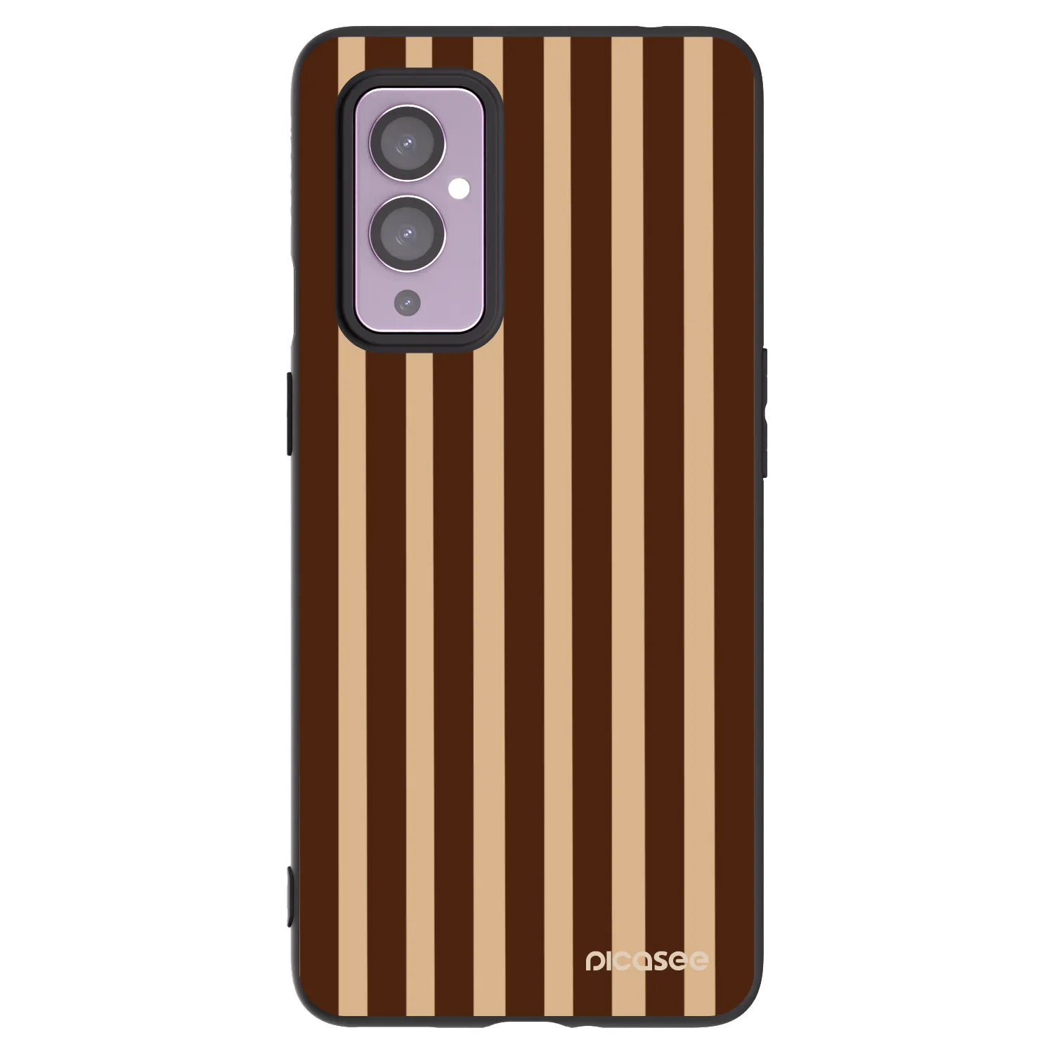 Picasee OnePlus 9 Hülle - Schwarzes Silikon - Brown lines