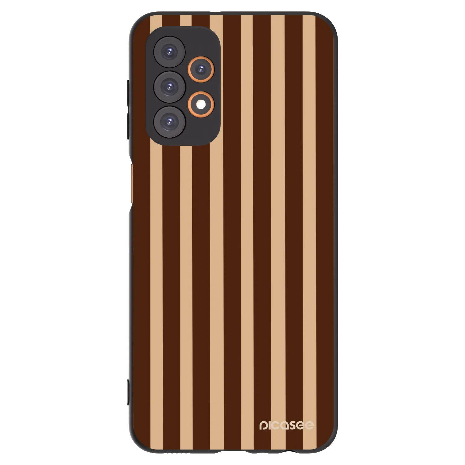 Picasee Samsung Galaxy A23 A235F 4G Hülle - Schwarzes Silikon - Brown lines