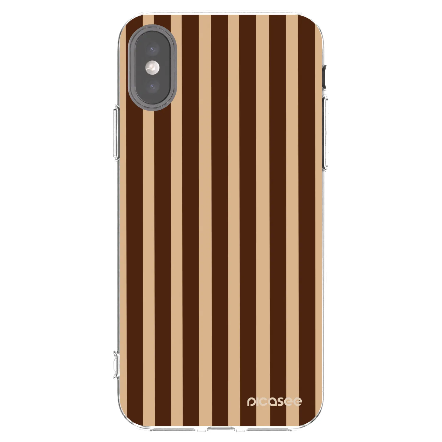 Picasee Apple iPhone X/XS Hülle - Transparentes Silikon - Brown lines