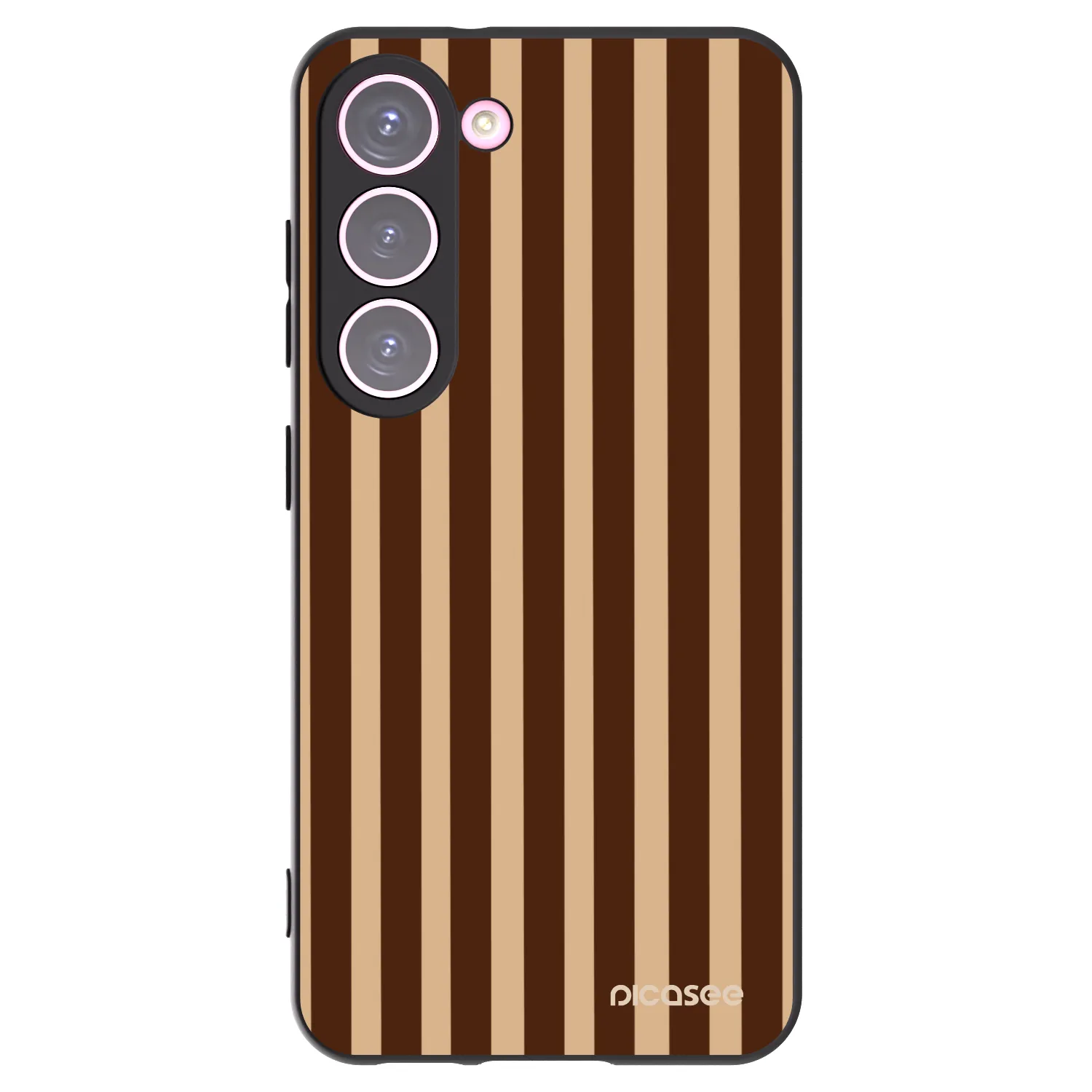 Picasee Samsung Galaxy S23 5G Hülle - Schwarzes Silikon - Brown lines