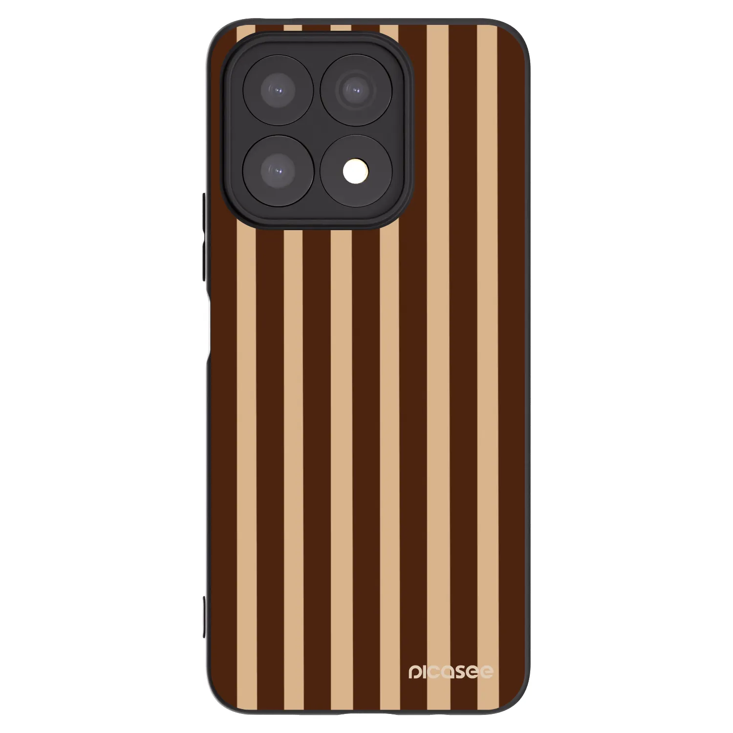 Picasee Honor X8a Hülle - Schwarzes Silikon - Brown lines
