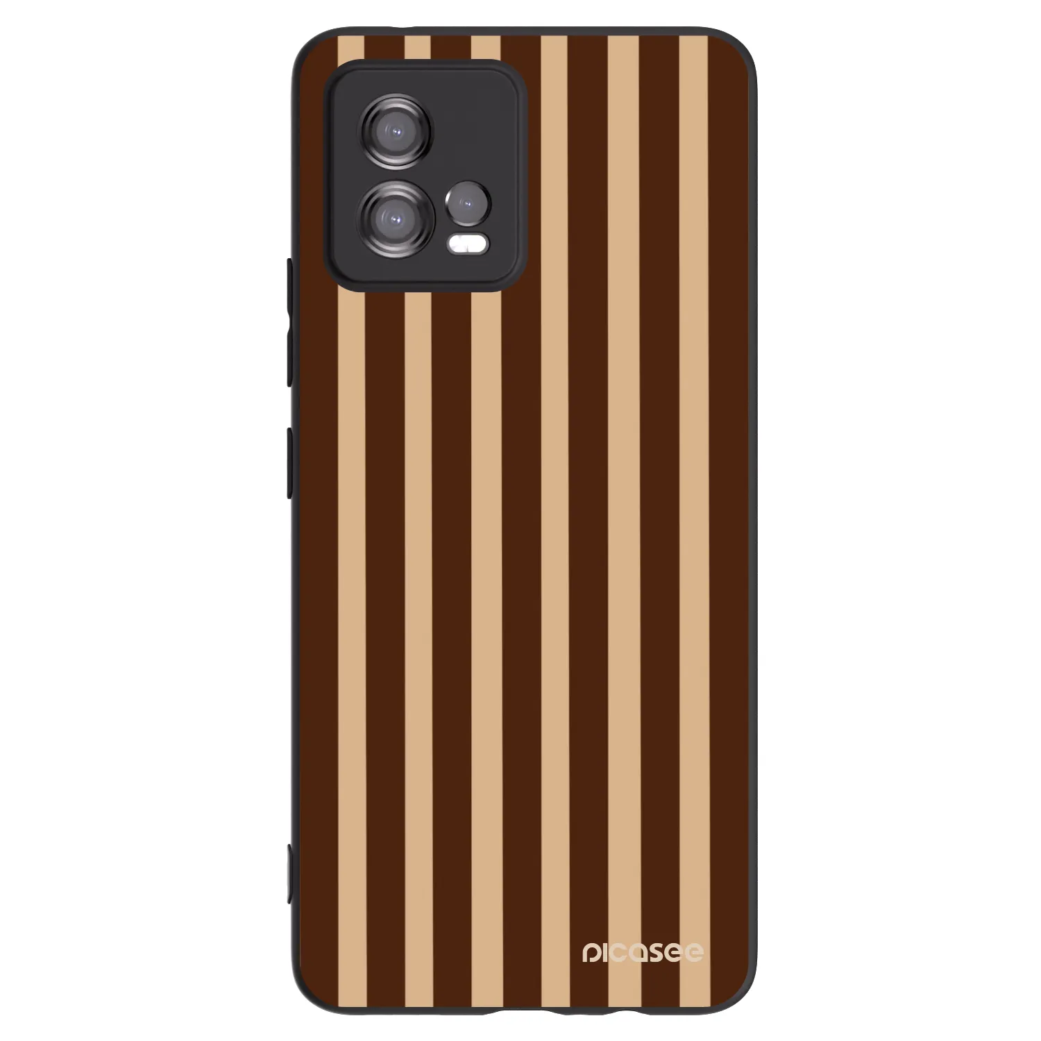 Picasee Motorola Moto G72 Hülle - Schwarzes Silikon - Brown lines