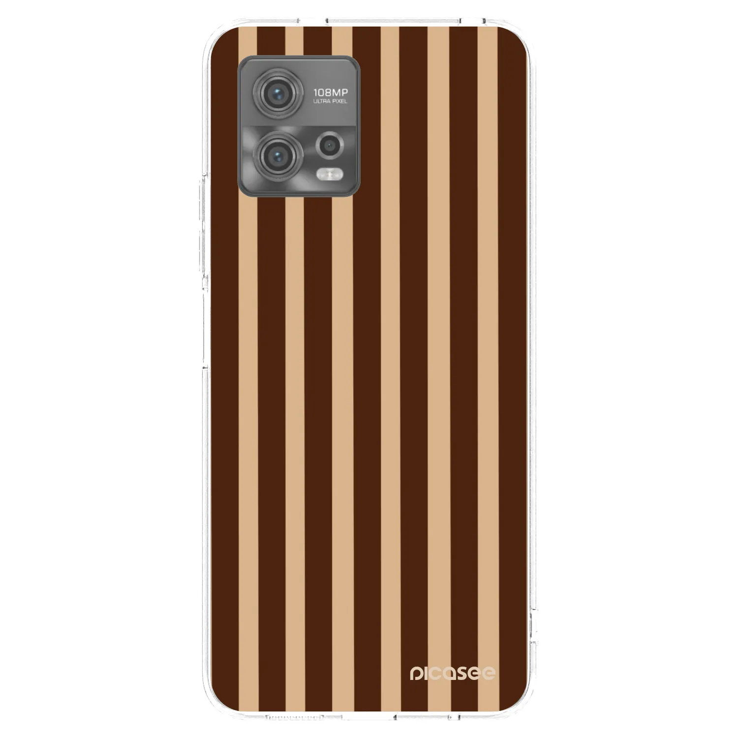 Picasee Motorola Moto G72 Hülle - Transparentes Silikon - Brown lines