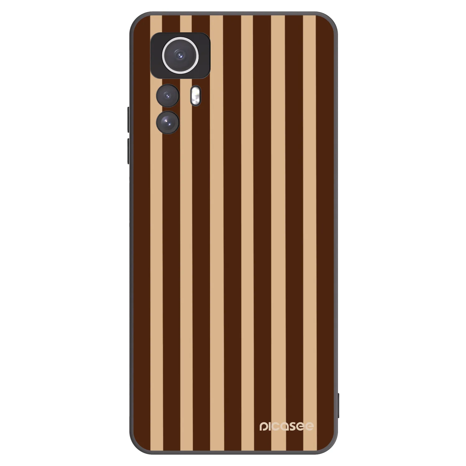 Picasee Xiaomi Redmi Note 12S Hülle - Schwarzes Silikon - Brown lines