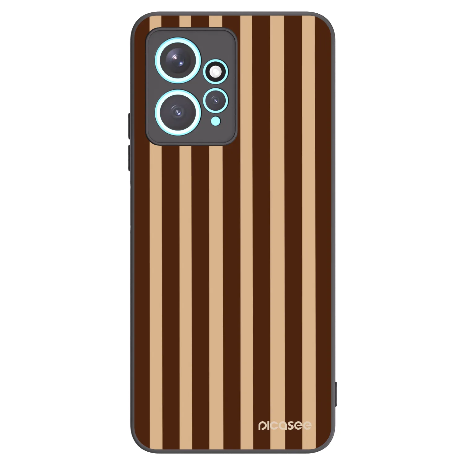 Picasee Xiaomi Redmi Note 12 4G Hülle - Schwarzes Silikon - Brown lines