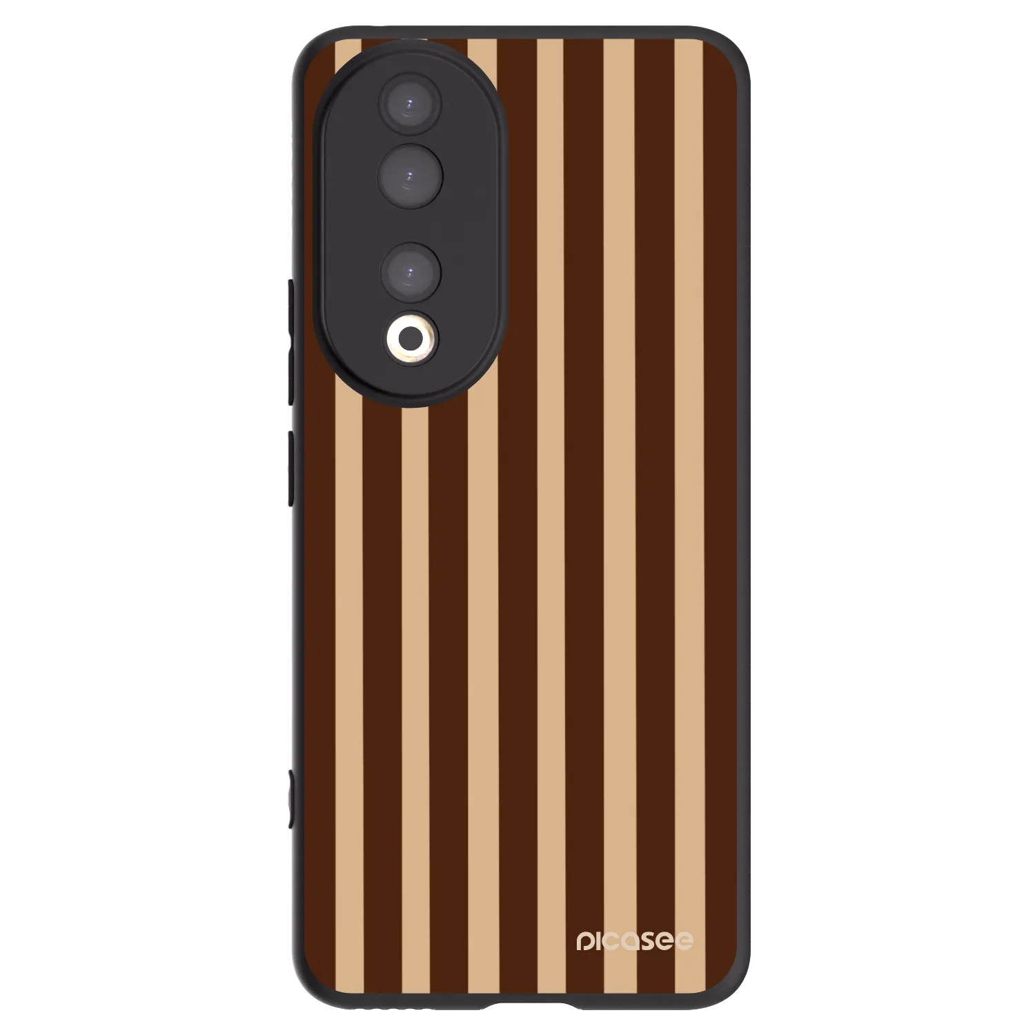 Picasee Honor 90 5G Hülle - Schwarzes Silikon - Brown lines