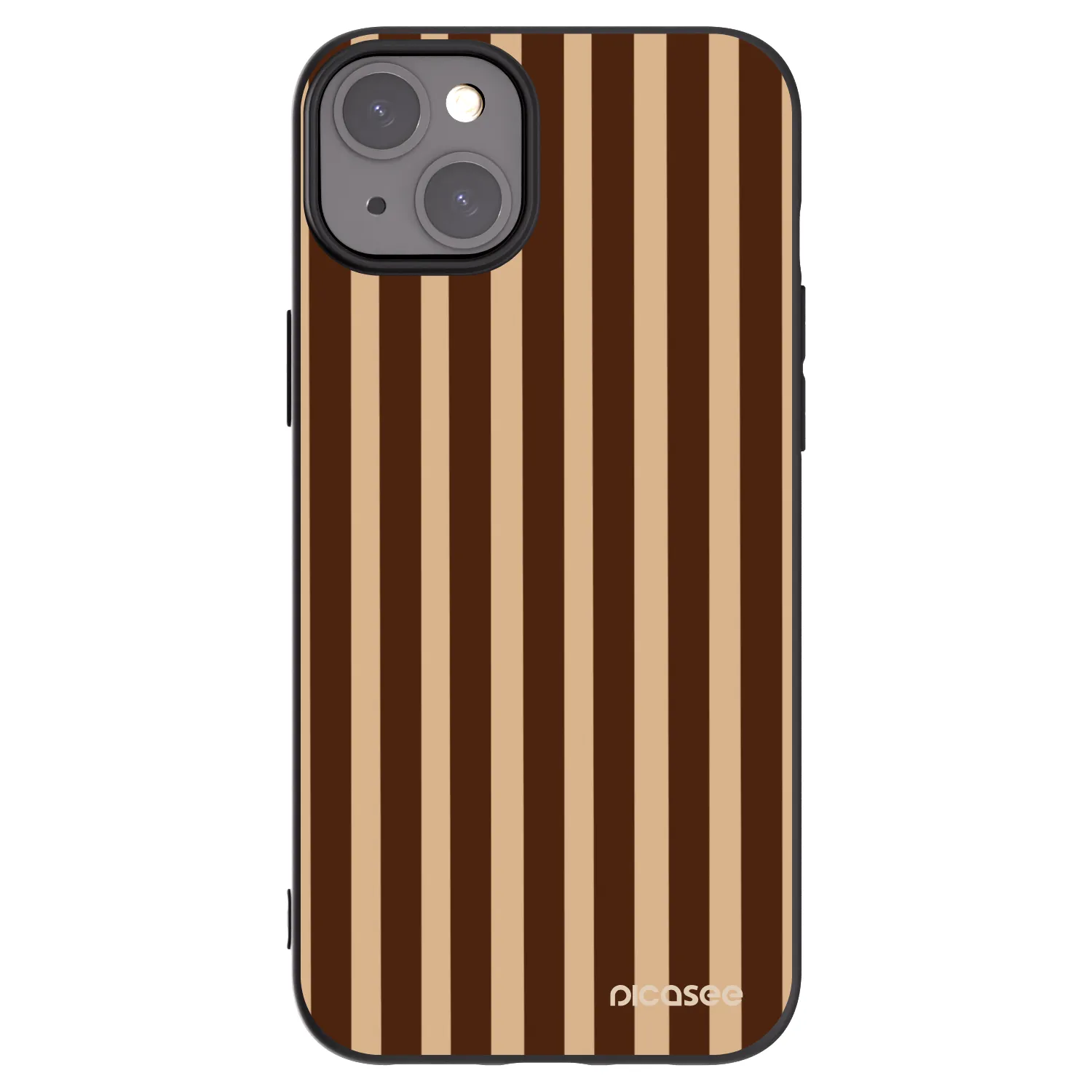 Picasee Apple iPhone 15 Plus Hülle - Schwarzes Silikon - Brown lines