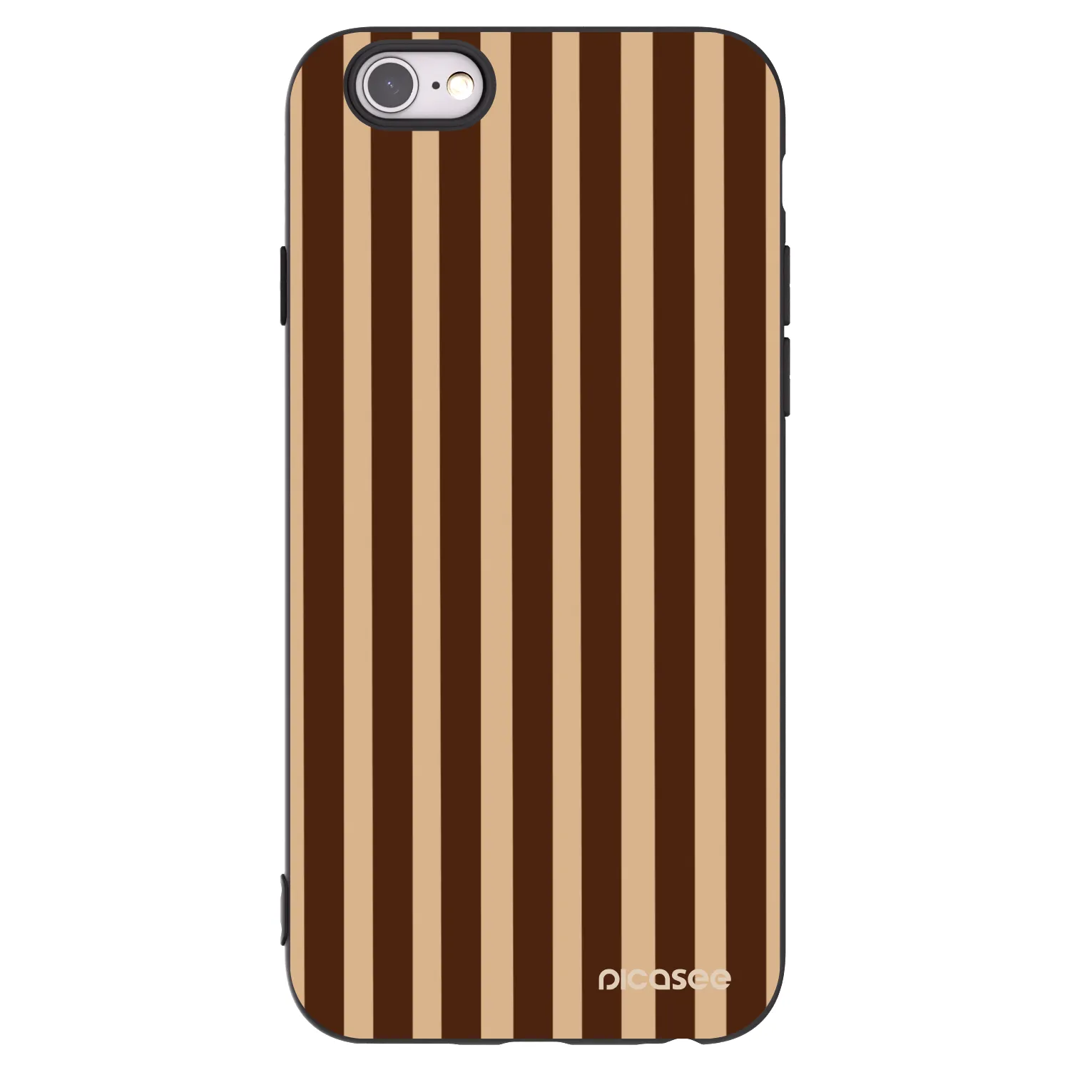 Picasee Apple iPhone 6/6S Hülle - Schwarzes Silikon - Brown lines