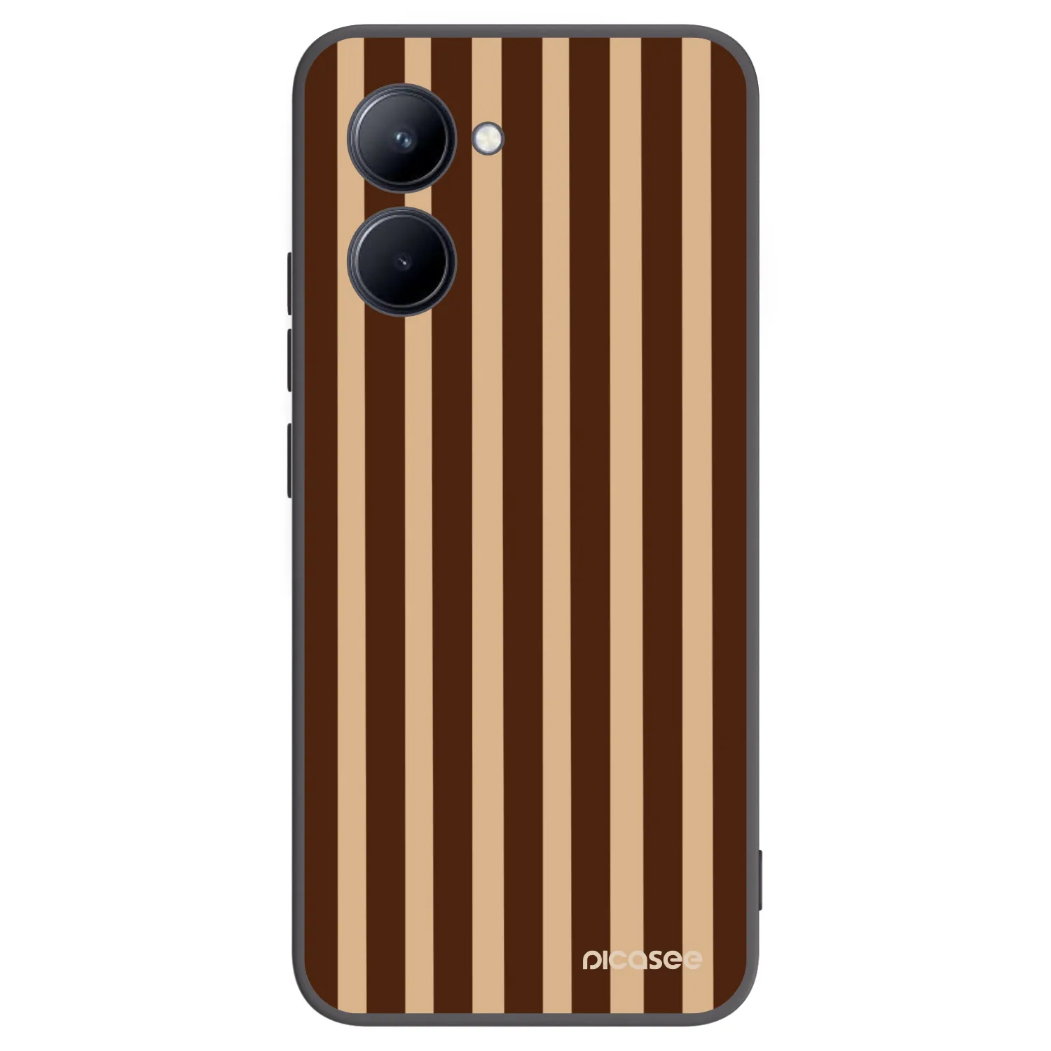 Picasee Realme C33 (2023) Hülle - Schwarzes Silikon - Brown lines