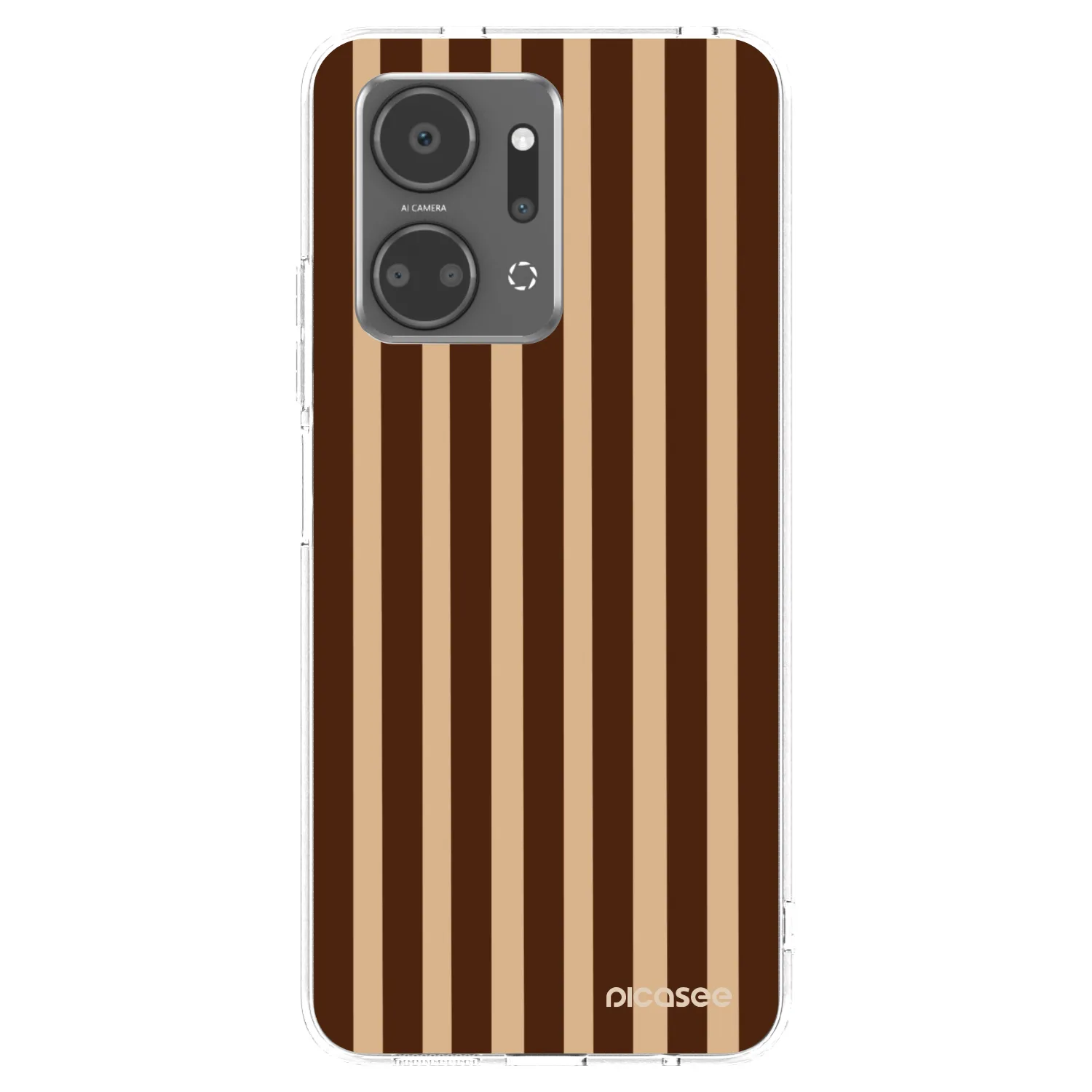 Picasee Honor X7a Hülle - Transparentes Silikon - Brown lines