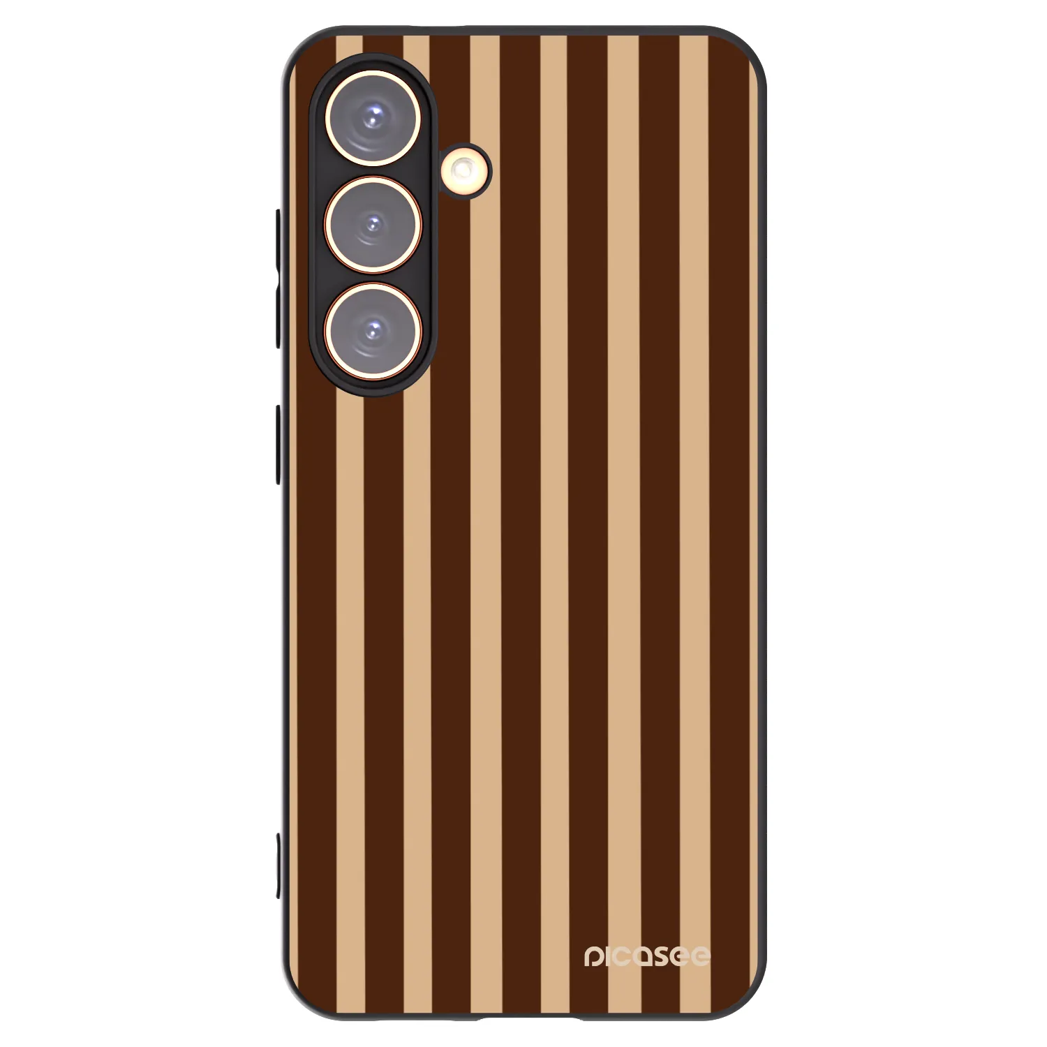 Picasee Samsung Galaxy S24 S921B 5G Hülle - Schwarzes Silikon - Brown lines