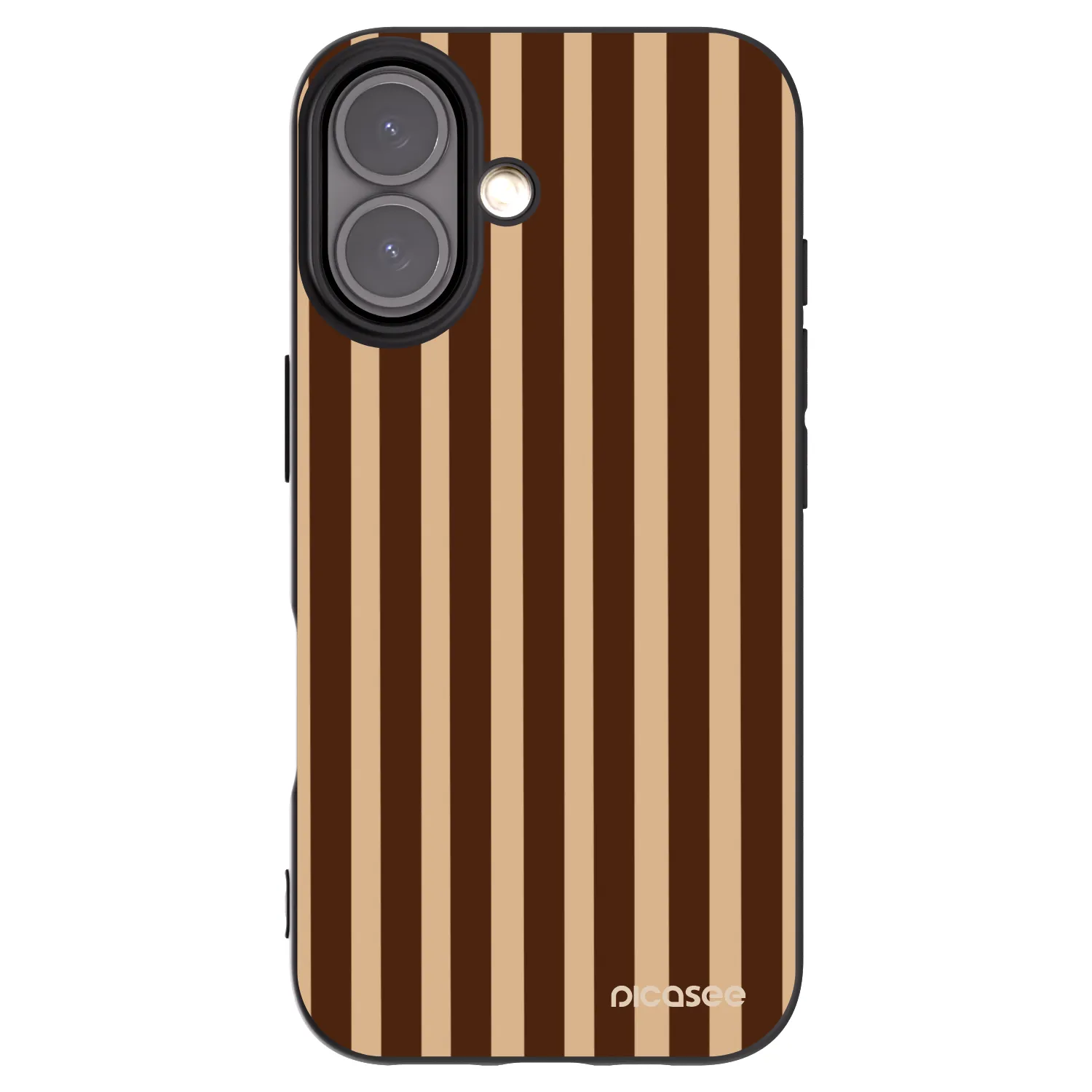 Picasee Apple iPhone 16 Hülle - Schwarzes Silikon - Brown lines