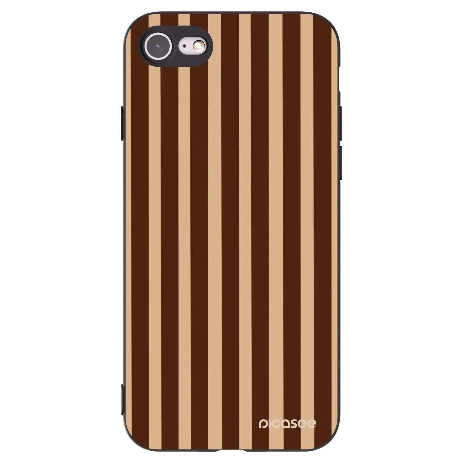 Picasee Apple iPhone 8 Hülle - Schwarzes Silikon - Brown lines