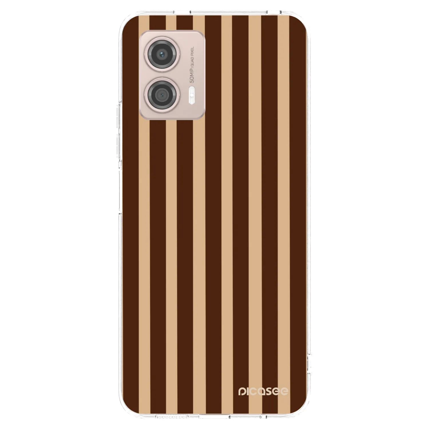 Picasee Motorola Moto G53 5G Hülle - Transparentes Silikon - Brown lines