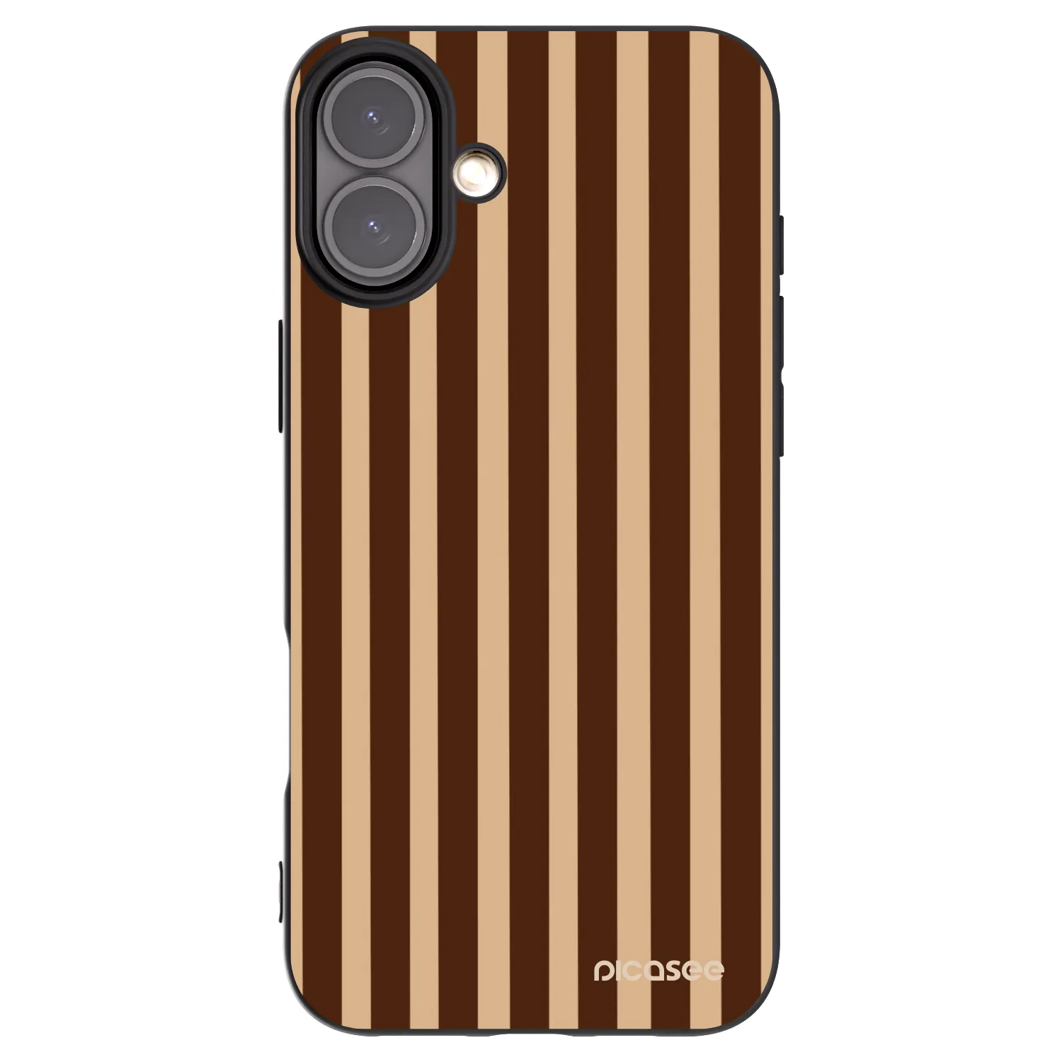Picasee Apple iPhone 16 Plus Hülle - Schwarzes Silikon - Brown lines