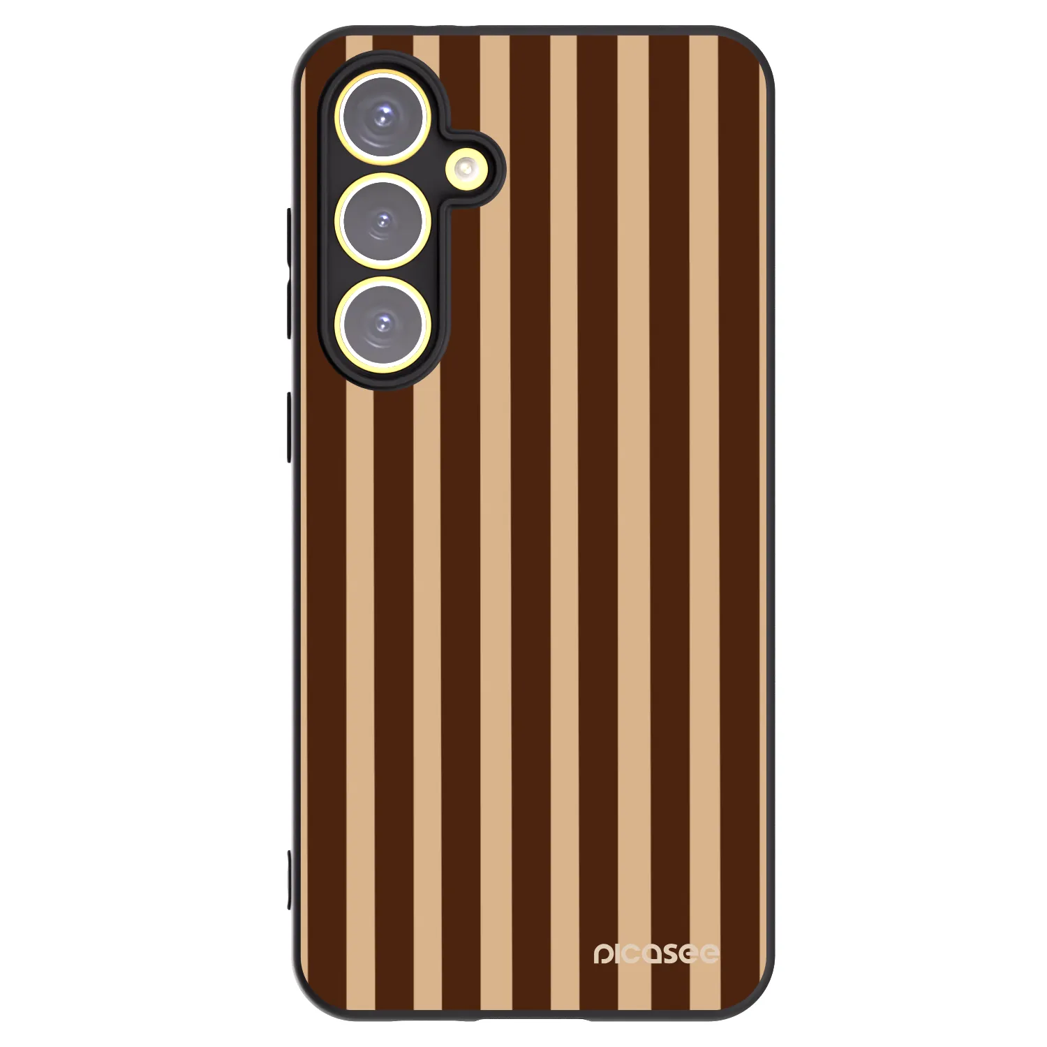 Picasee Samsung Galaxy S24 FE S721B Hülle - Schwarzes Silikon - Brown lines
