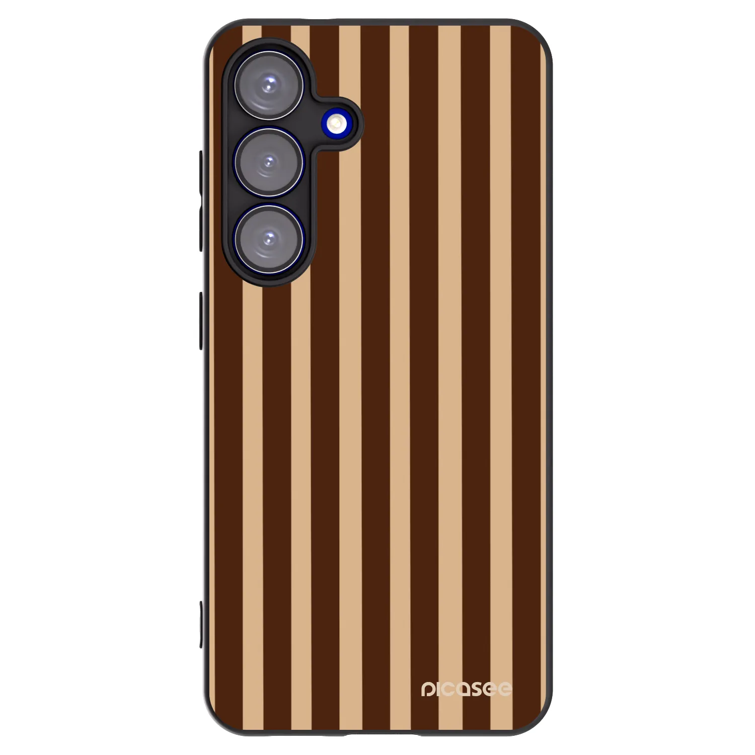 Picasee Samsung Galaxy S25 5G Hülle - Schwarzes Silikon - Brown lines