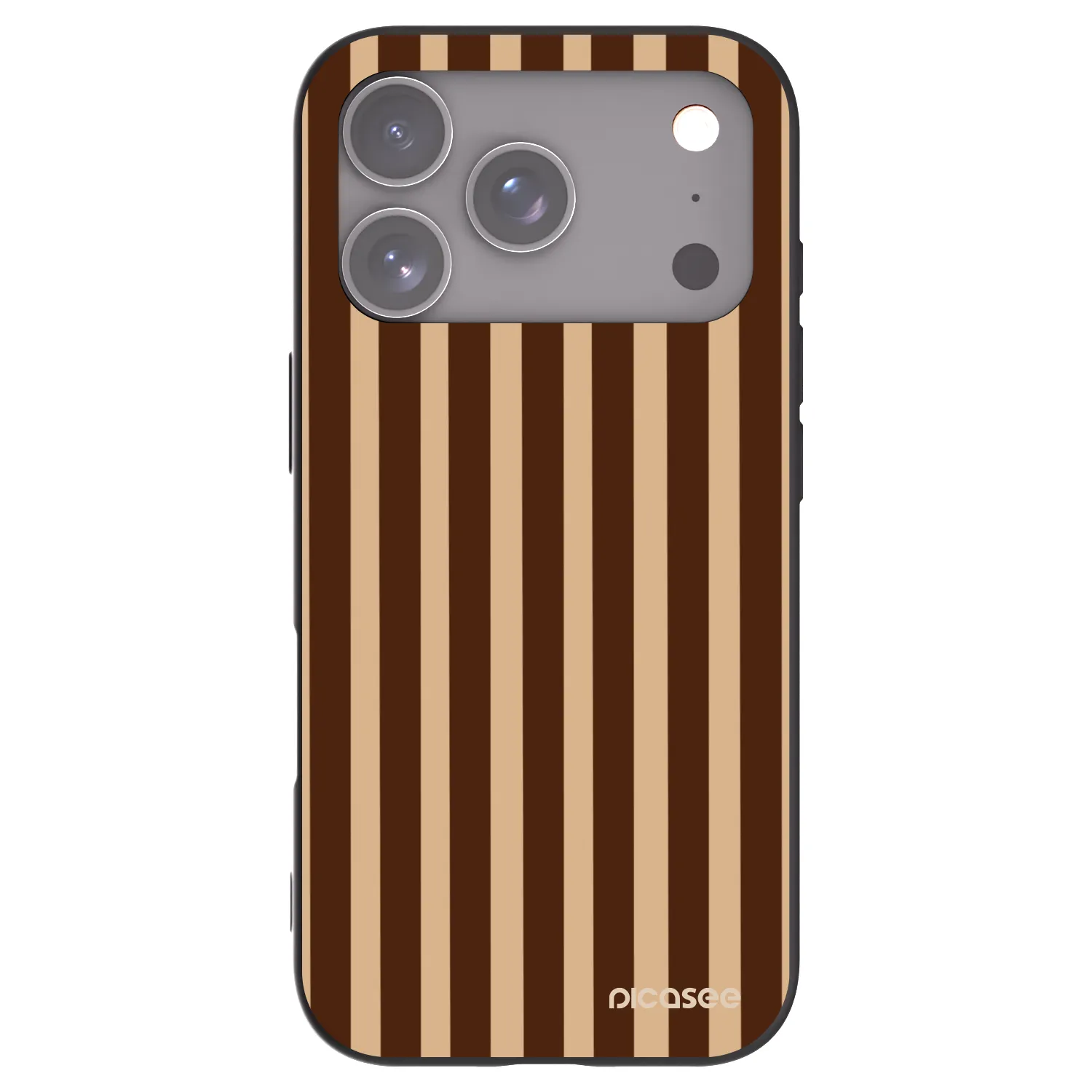 Picasee Apple iPhone 17 Pro Hülle - Schwarzes Silikon - Brown lines