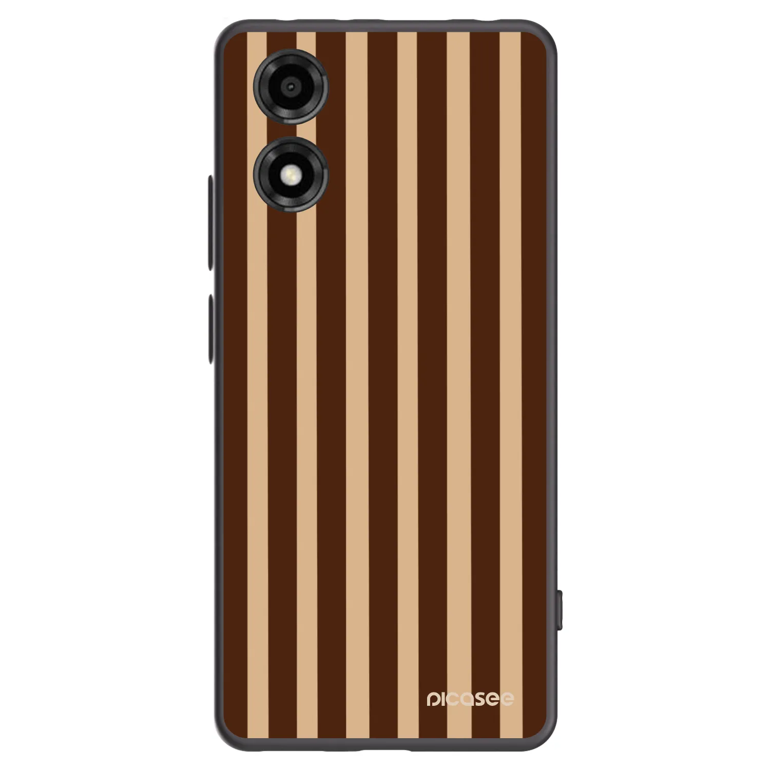 Picasee Motorola Moto E14 Hülle - Schwarzes Silikon - Brown lines