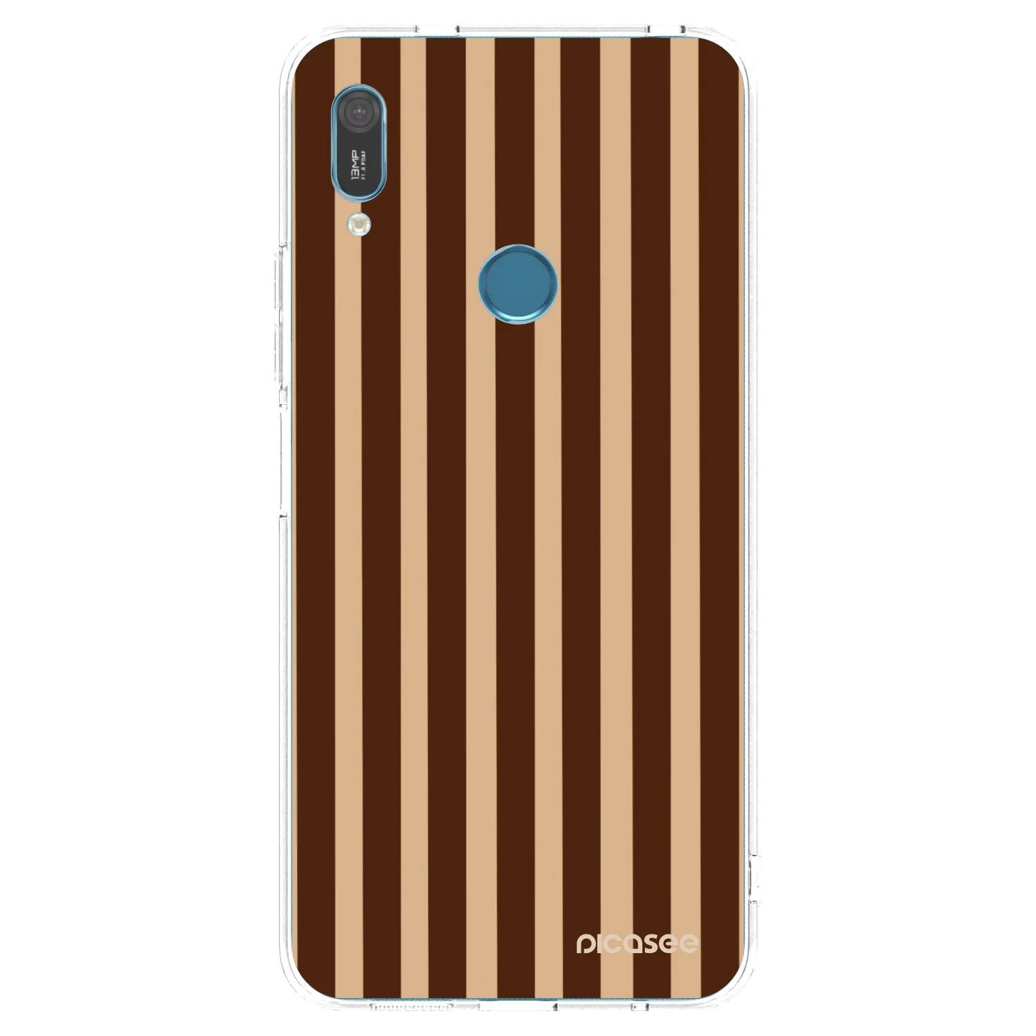 Picasee Huawei Y6 2019 Hülle - Transparentes Silikon - Brown lines