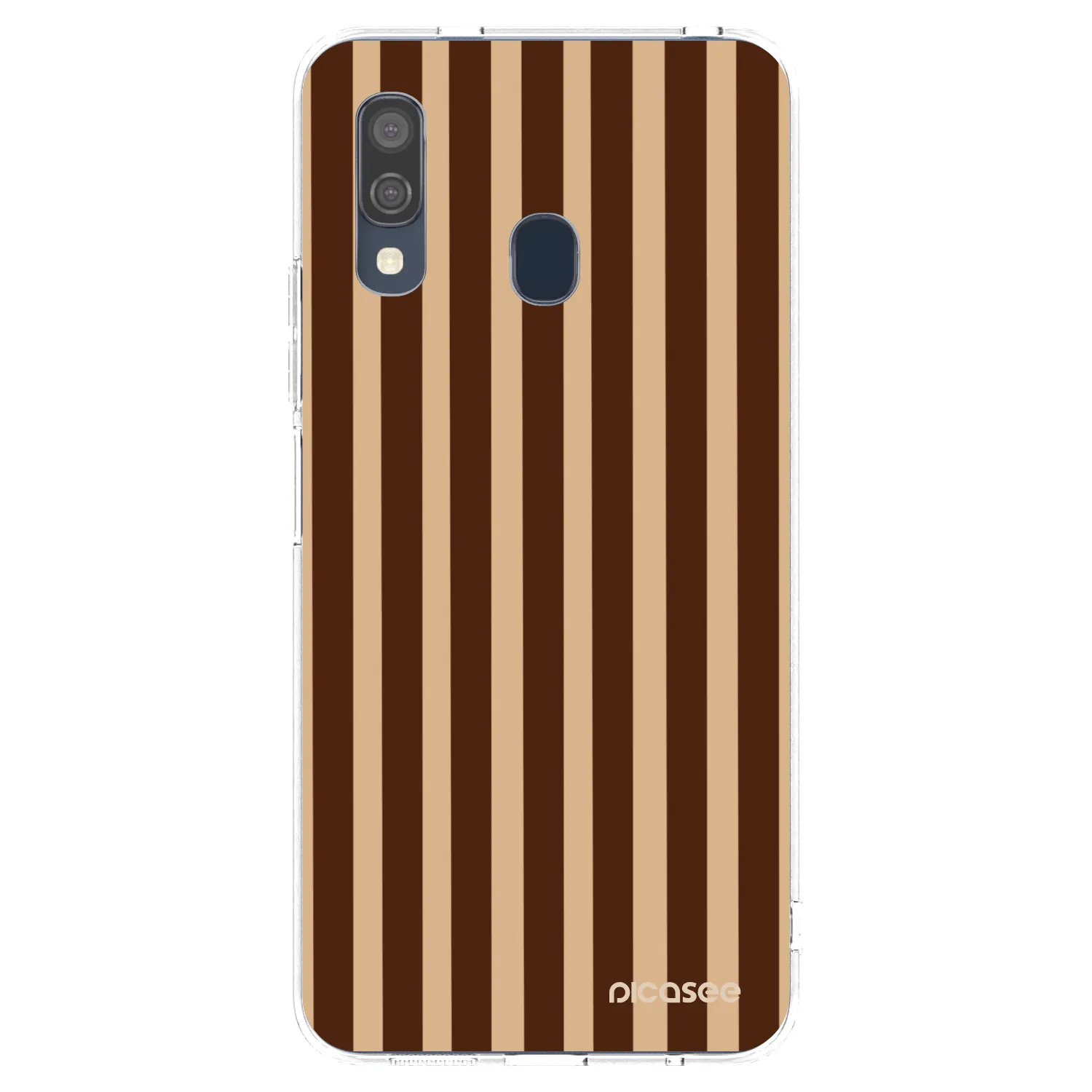 Picasee Samsung Galaxy A40 A405F Hülle - Transparentes Silikon - Brown lines