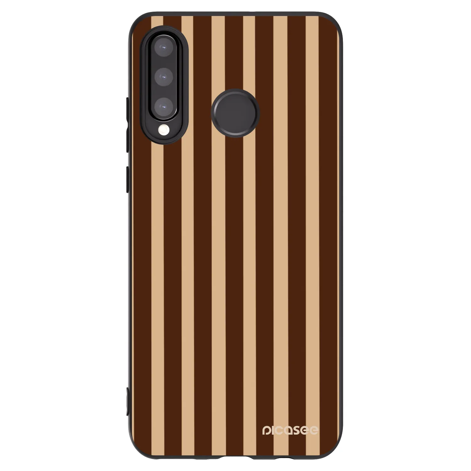 Picasee Huawei P30 Lite Hülle - Schwarzes Silikon - Brown lines
