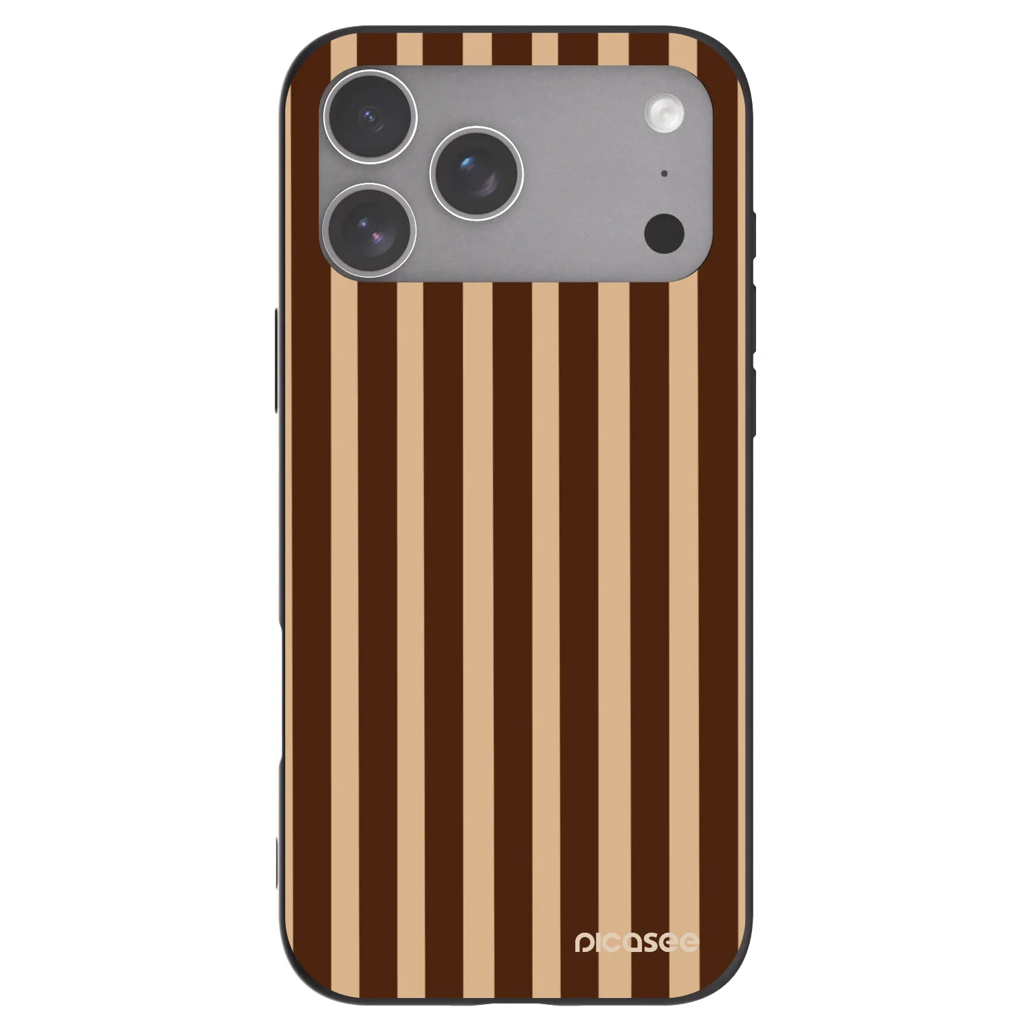 Picasee Apple iPhone 18 Pro Max Hülle - Schwarzes Silikon - Brown lines