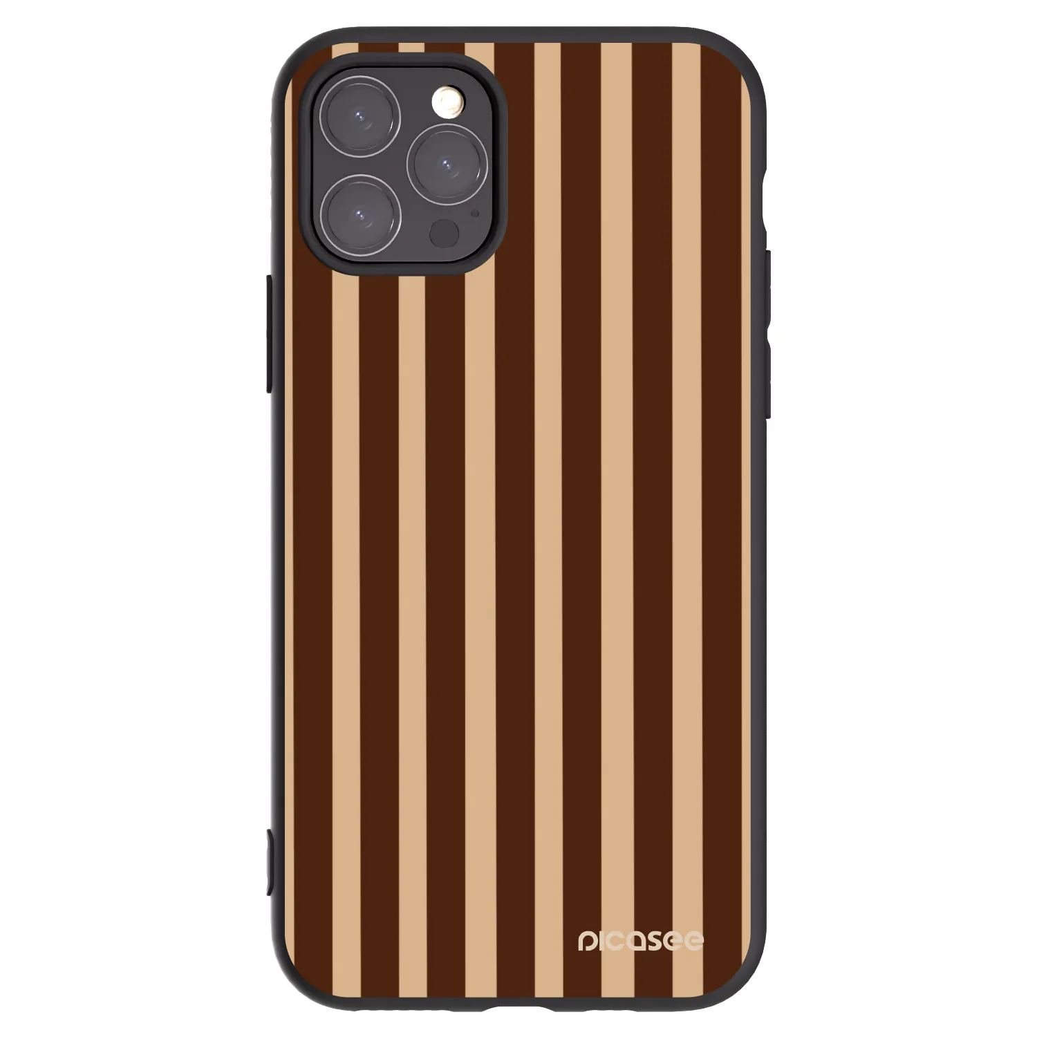 Picasee Apple iPhone 11 Pro Hülle - Schwarzes Silikon - Brown lines
