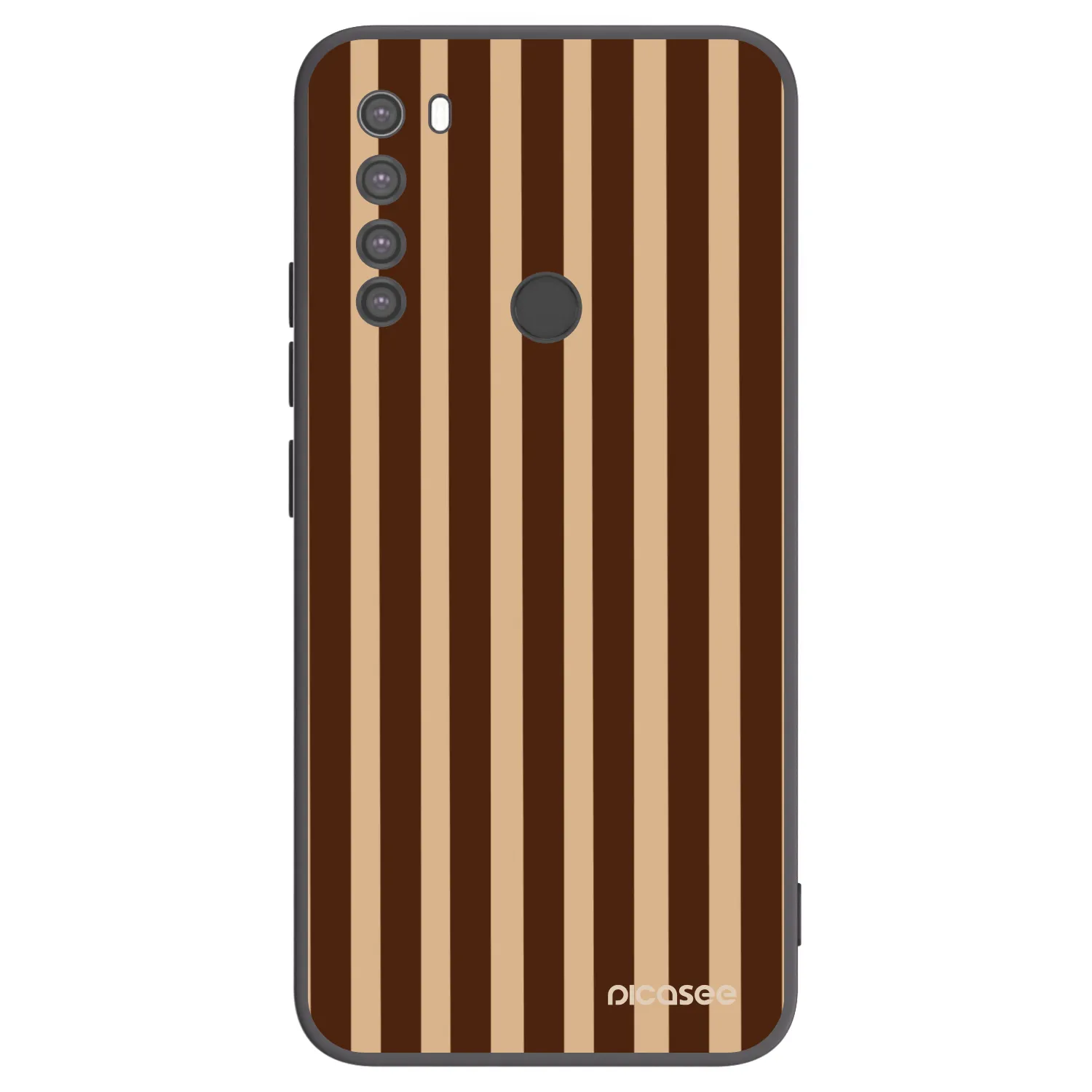Picasee Xiaomi Redmi Note 8 Hülle - Schwarzes Silikon - Brown lines