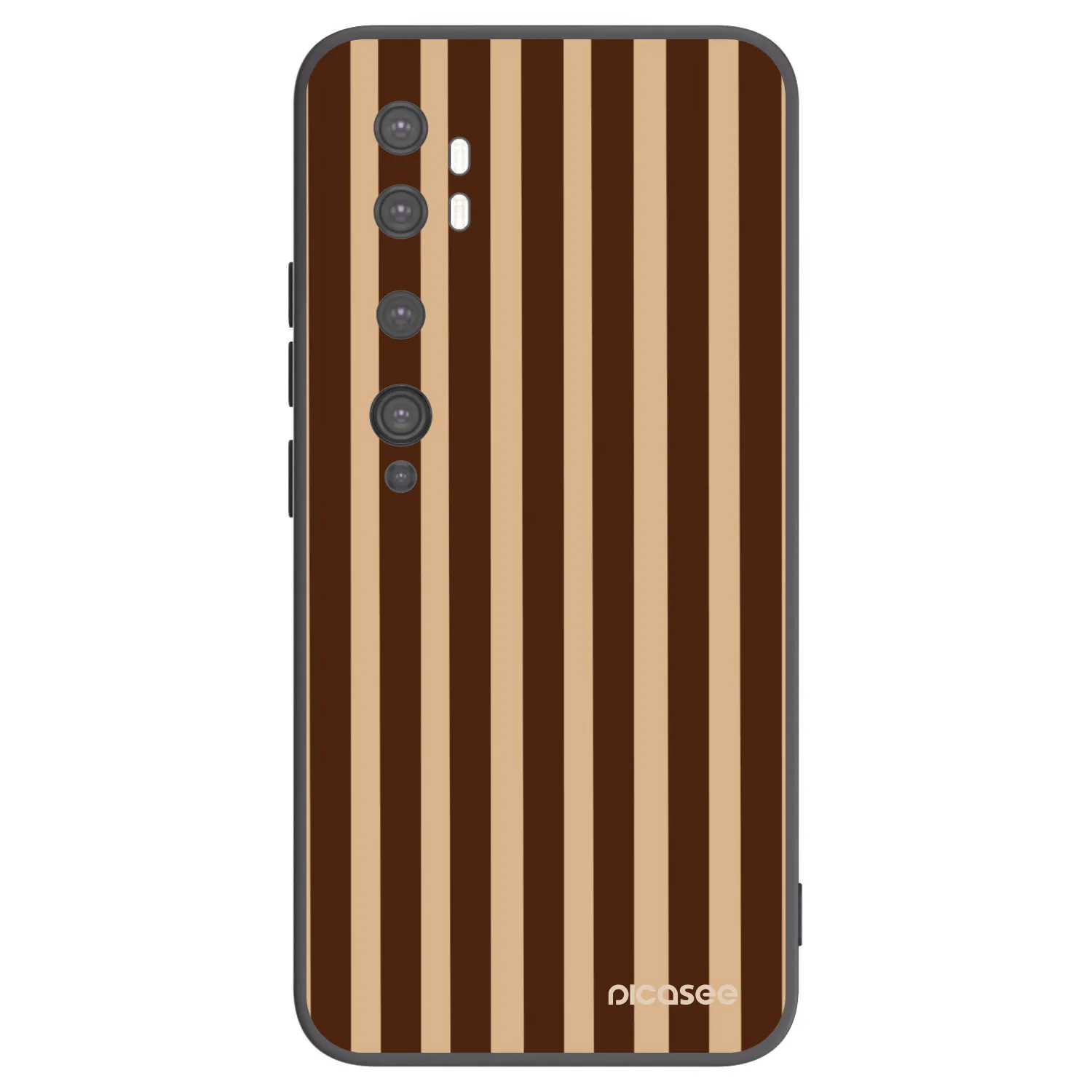 Picasee Xiaomi Mi Note 10 (Pro) Hülle - Schwarzes Silikon - Brown lines