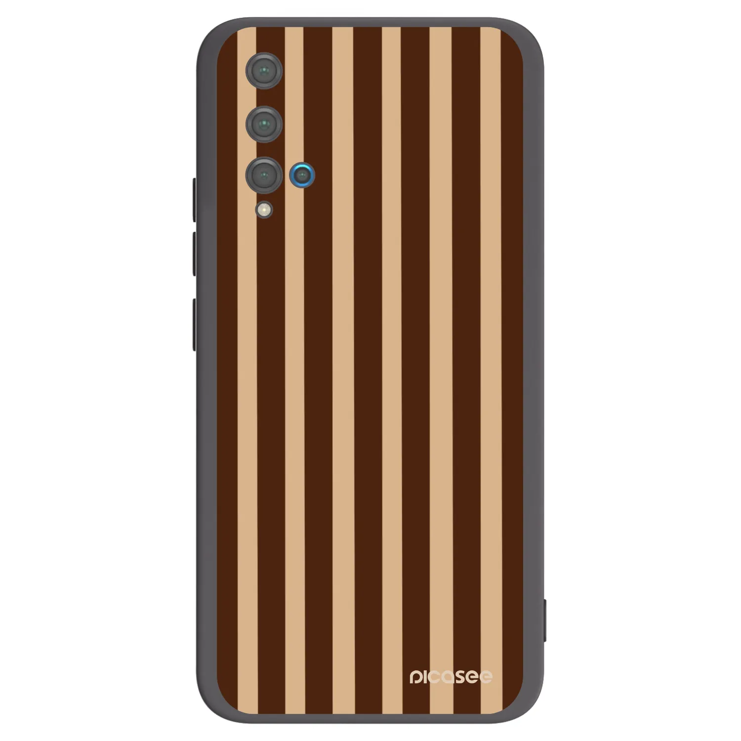 Picasee Huawei Nova 5T Hülle - Schwarzes Silikon - Brown lines